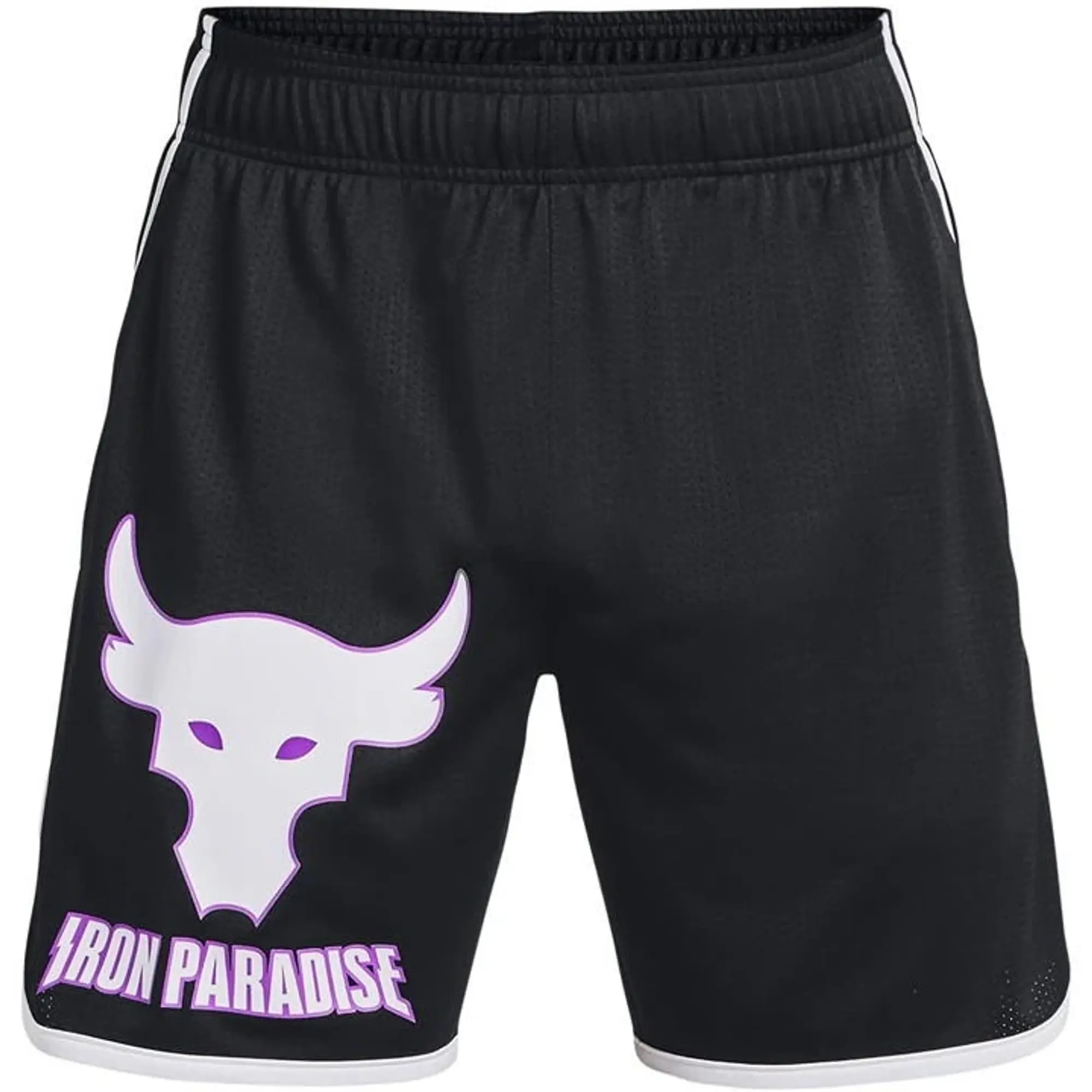 Under Armour Men's Project Rock Disrupt Mesh Shorts Black / White / Lunar Purple M