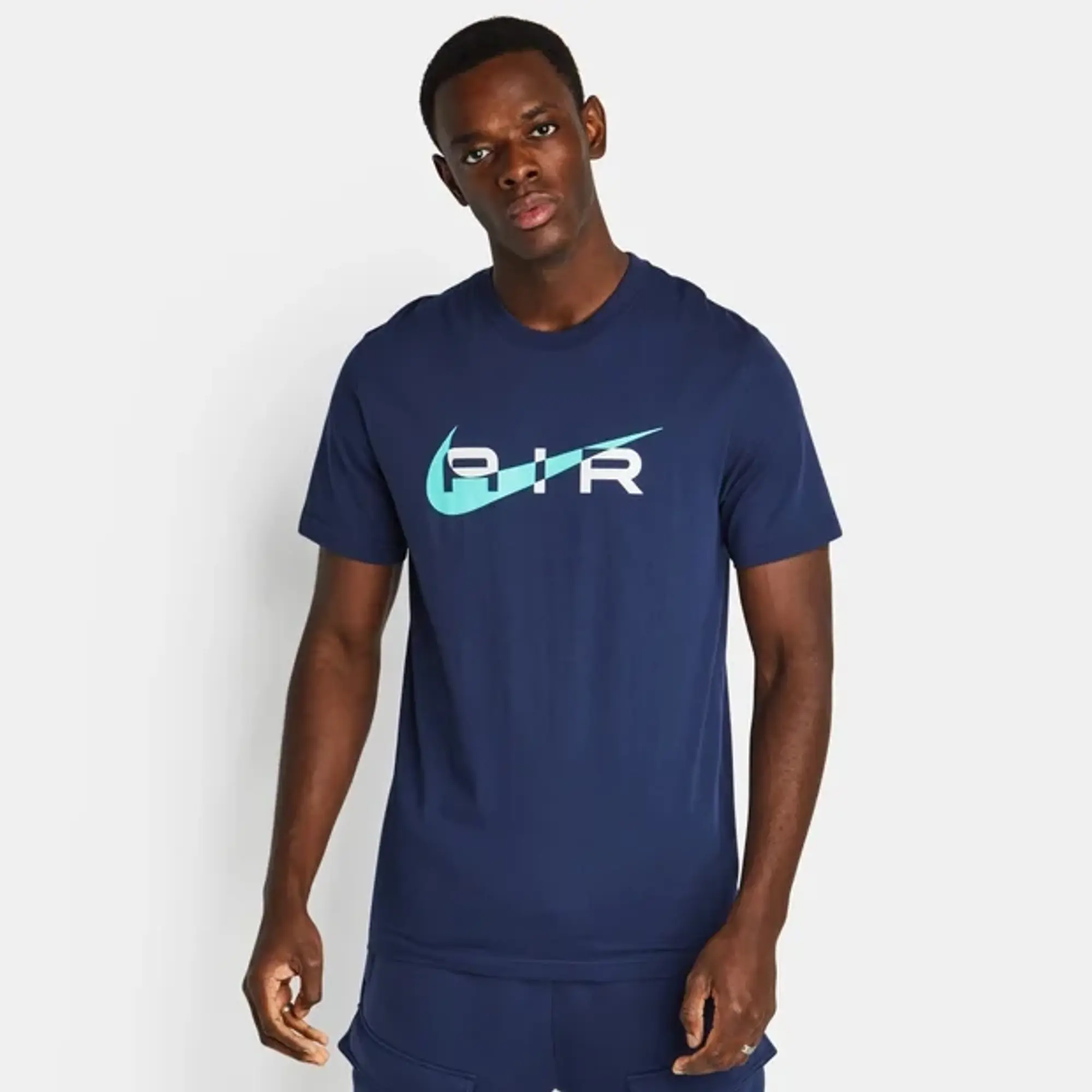 Nike Air Mens Graphic T Shirt in Navy Blue material_jersey