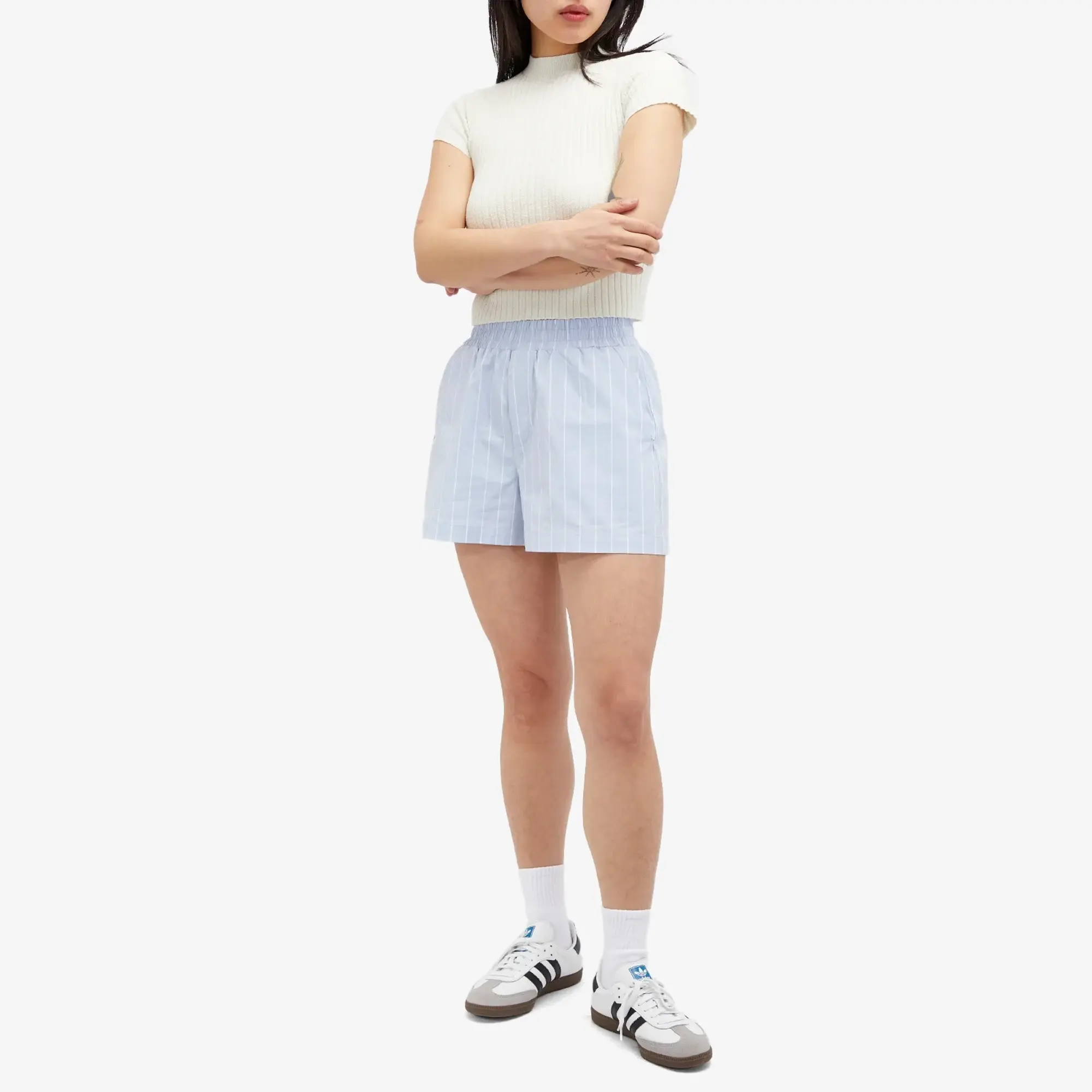 Good American Women's Stripe Weekend Shorts Glass Stripe