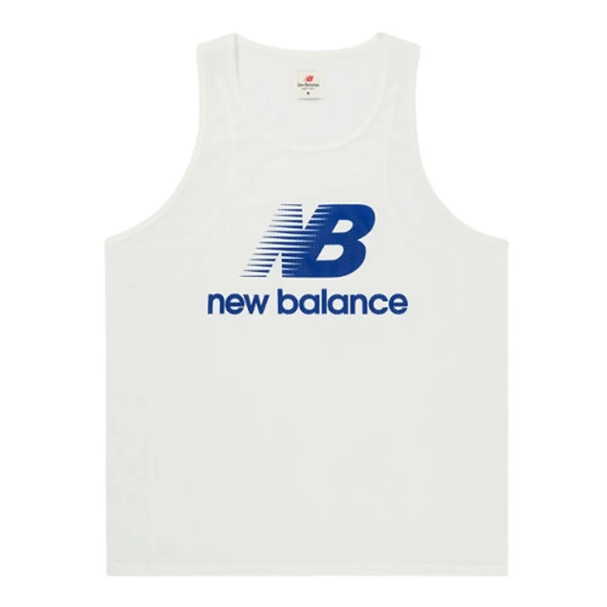 New Balance Unisex Made in USA Logo Tank in White Poly Knit