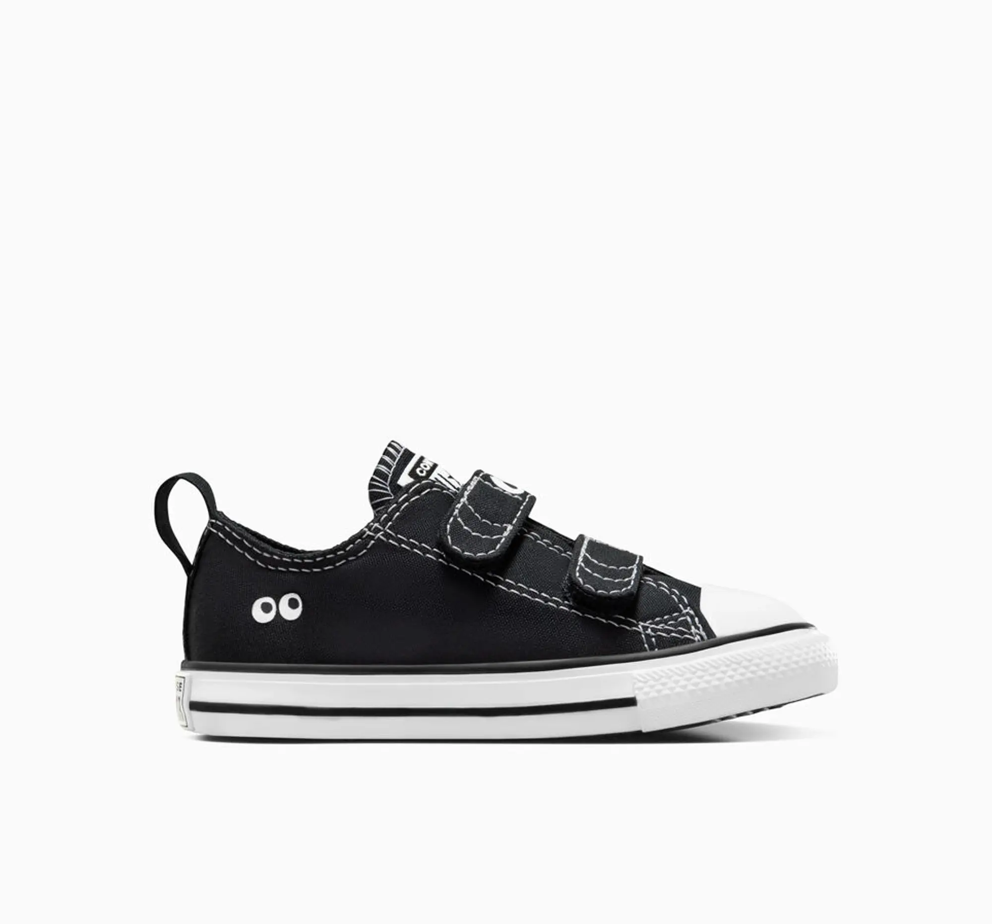 Converse black & white all star 2v lo eyes Toddler trainers