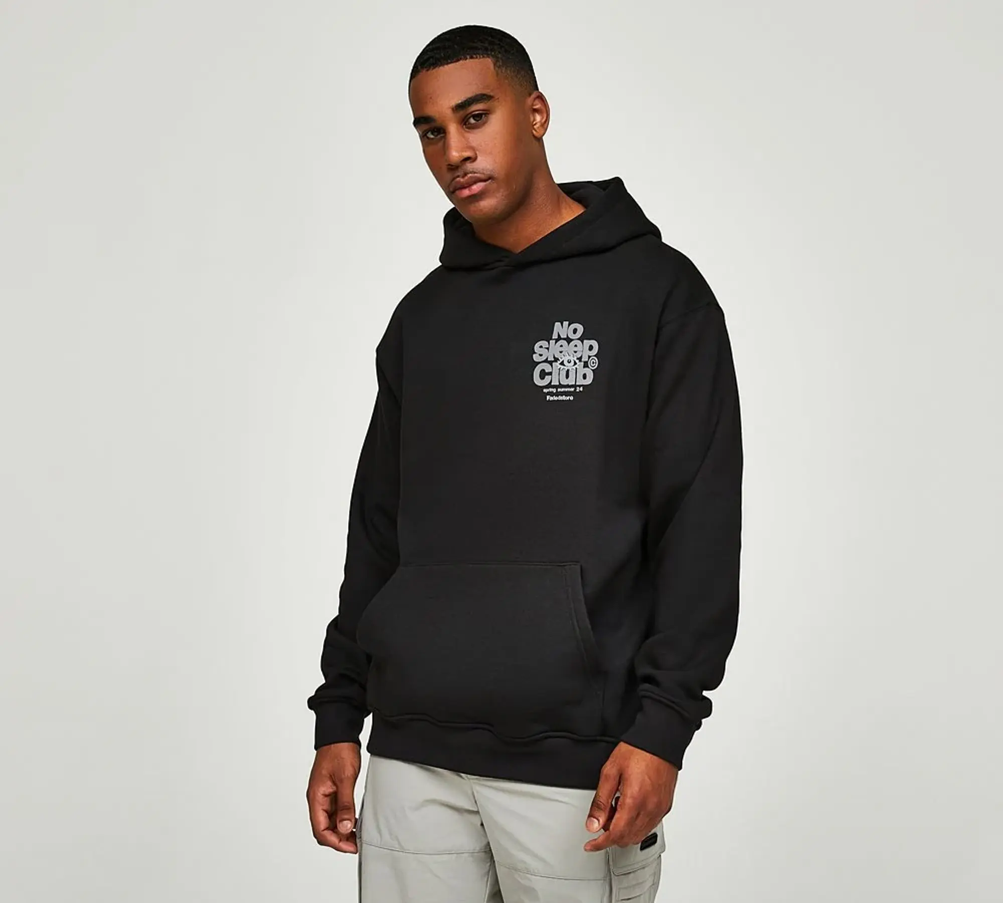 Faded Store No Sleep Club Overhead Hoodie - Black - Size XS - Black