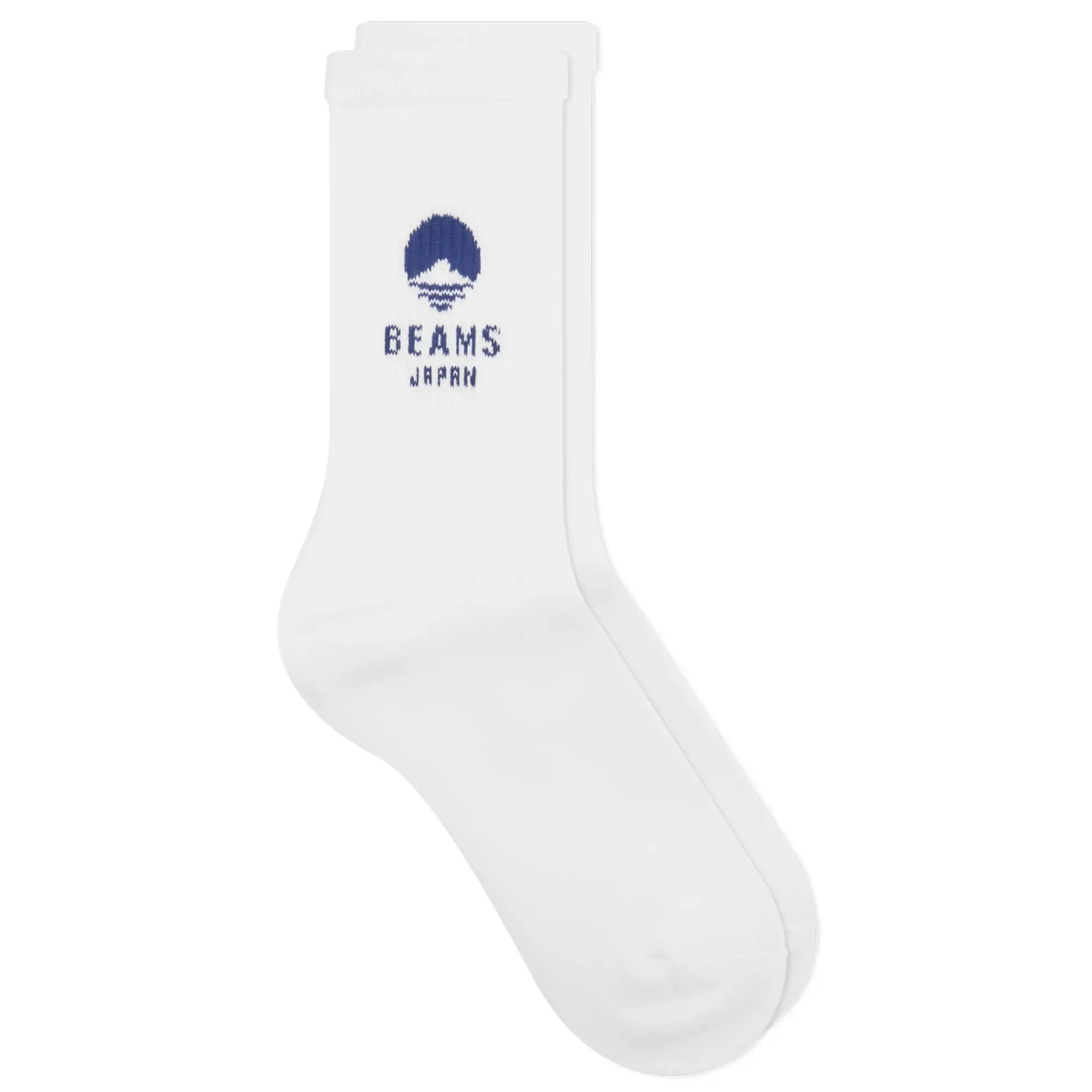 BEAMS JAPAN Logo Sock White/Blue