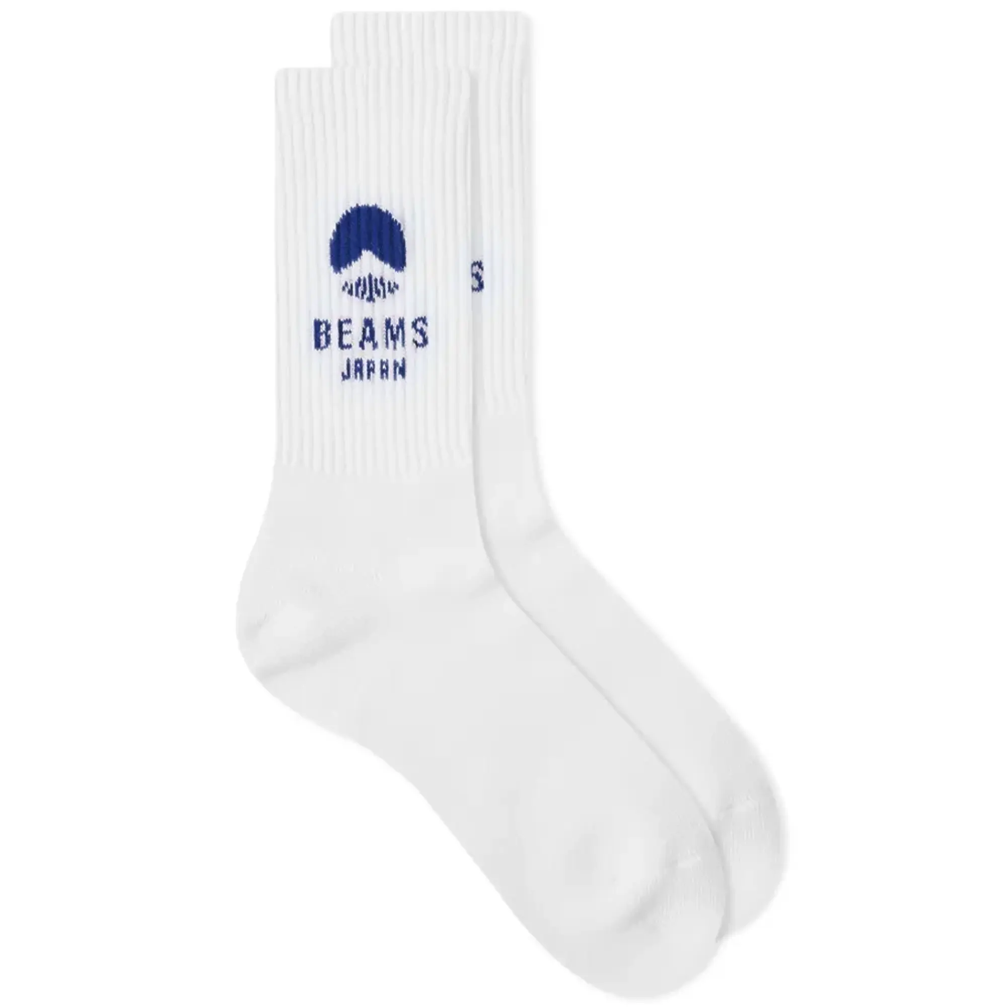 BEAMS JAPAN Logo Sock White/Blue