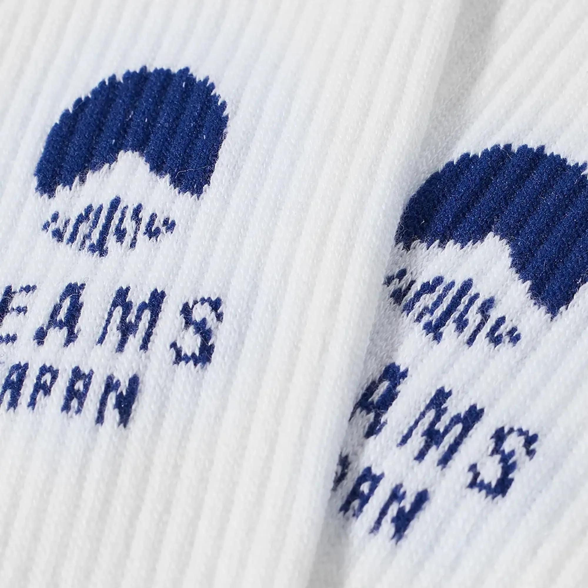 BEAMS JAPAN Logo Sock White/Blue