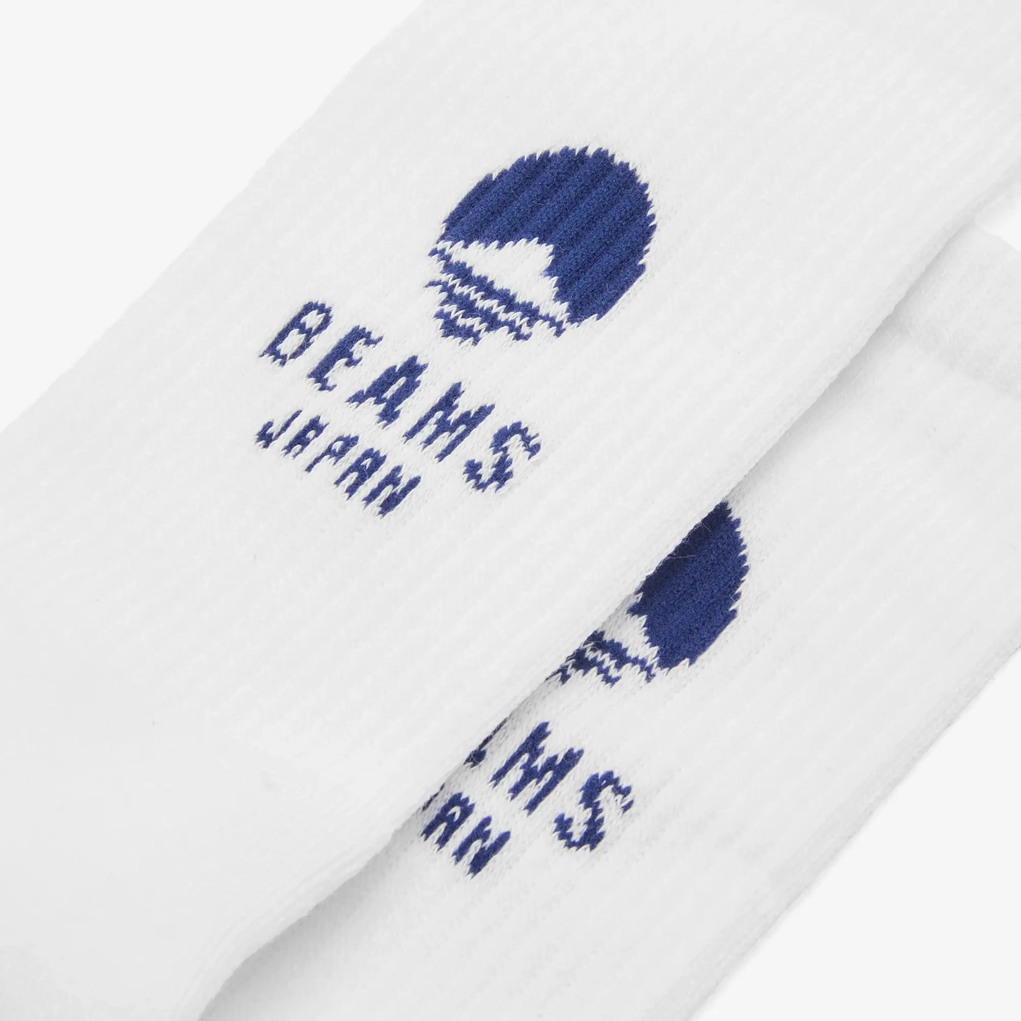 BEAMS JAPAN Logo Sock White/Blue