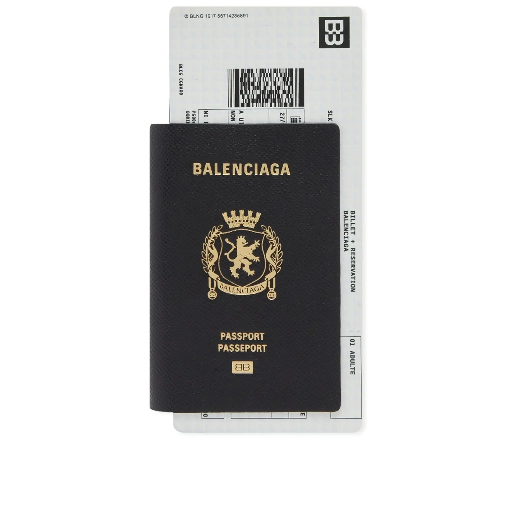 Balenciaga Men's Passport Zip Wallet Black