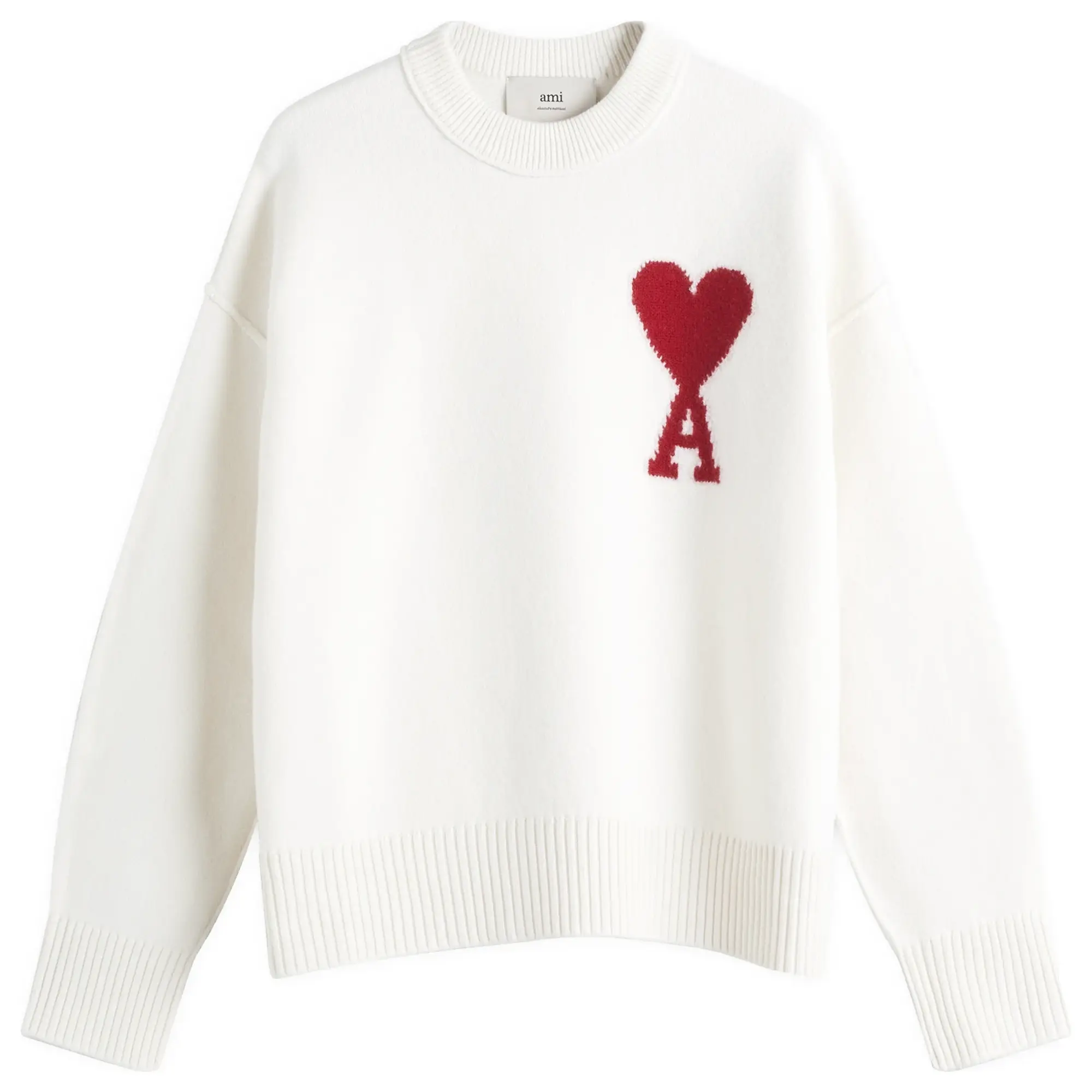AMI Paris AMI ADC Large Crew Knit Sweater White