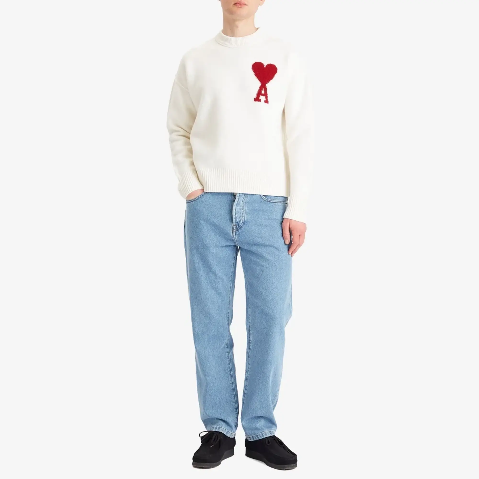 AMI Paris AMI ADC Large Crew Knit Sweater White