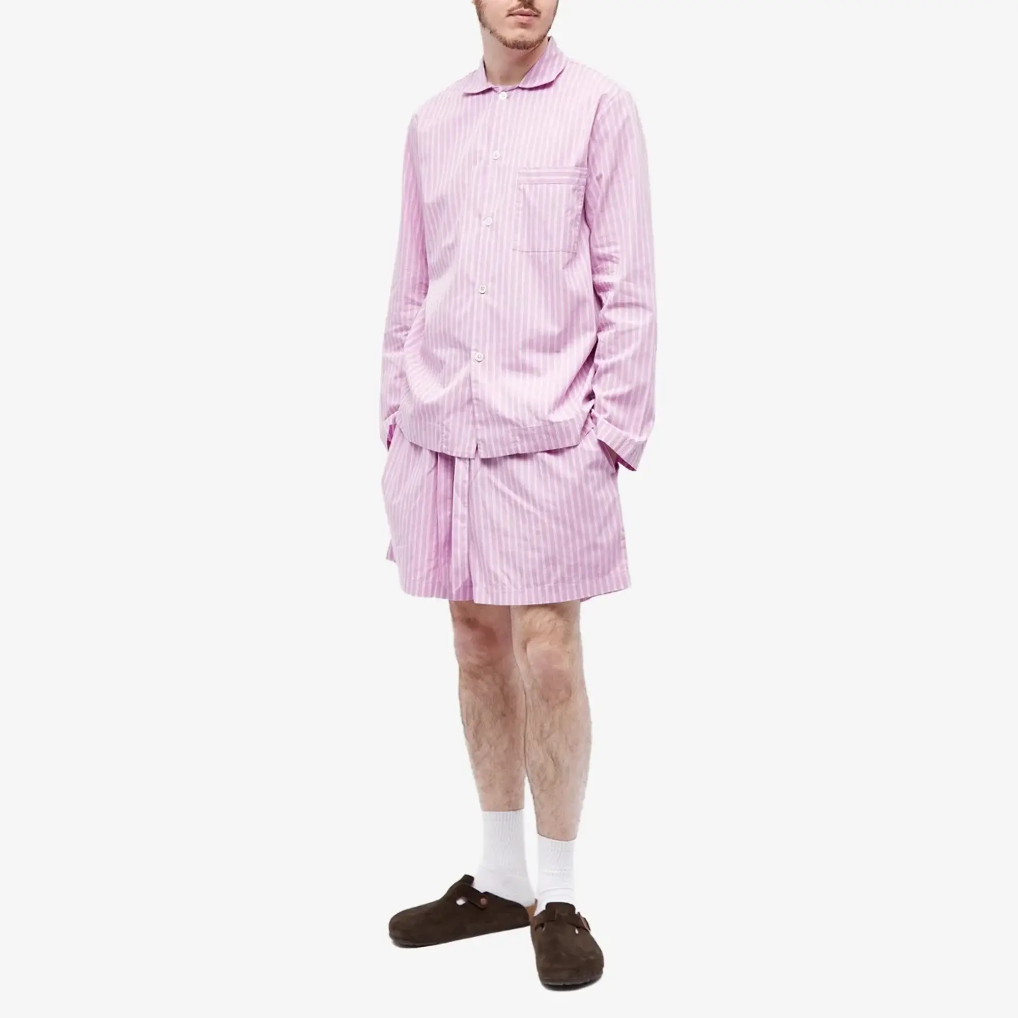 Tekla Fabrics Tekla Sleep Shorts Purple Pink Stripes