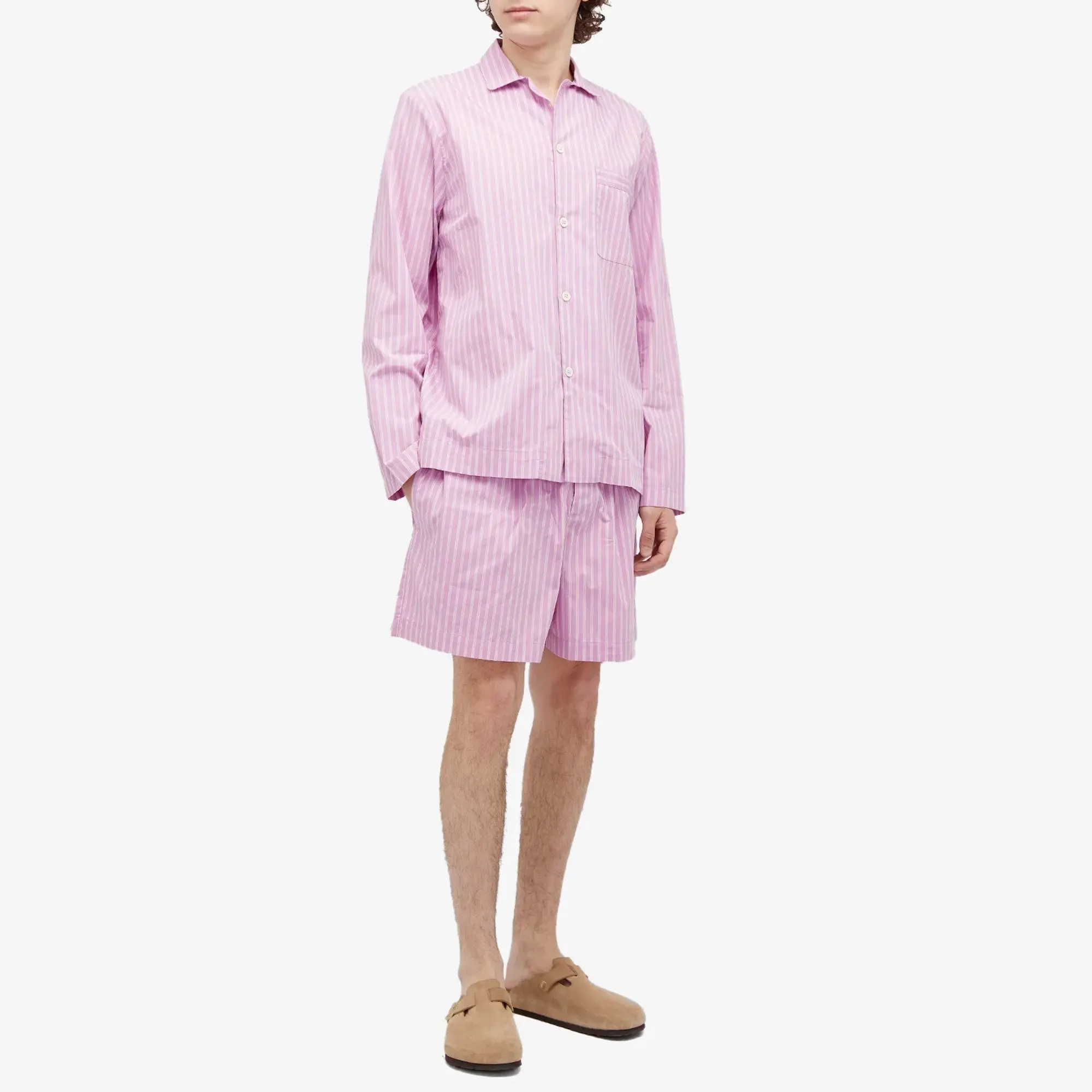 Tekla Fabrics Tekla Sleep Shorts Purple Pink Stripes