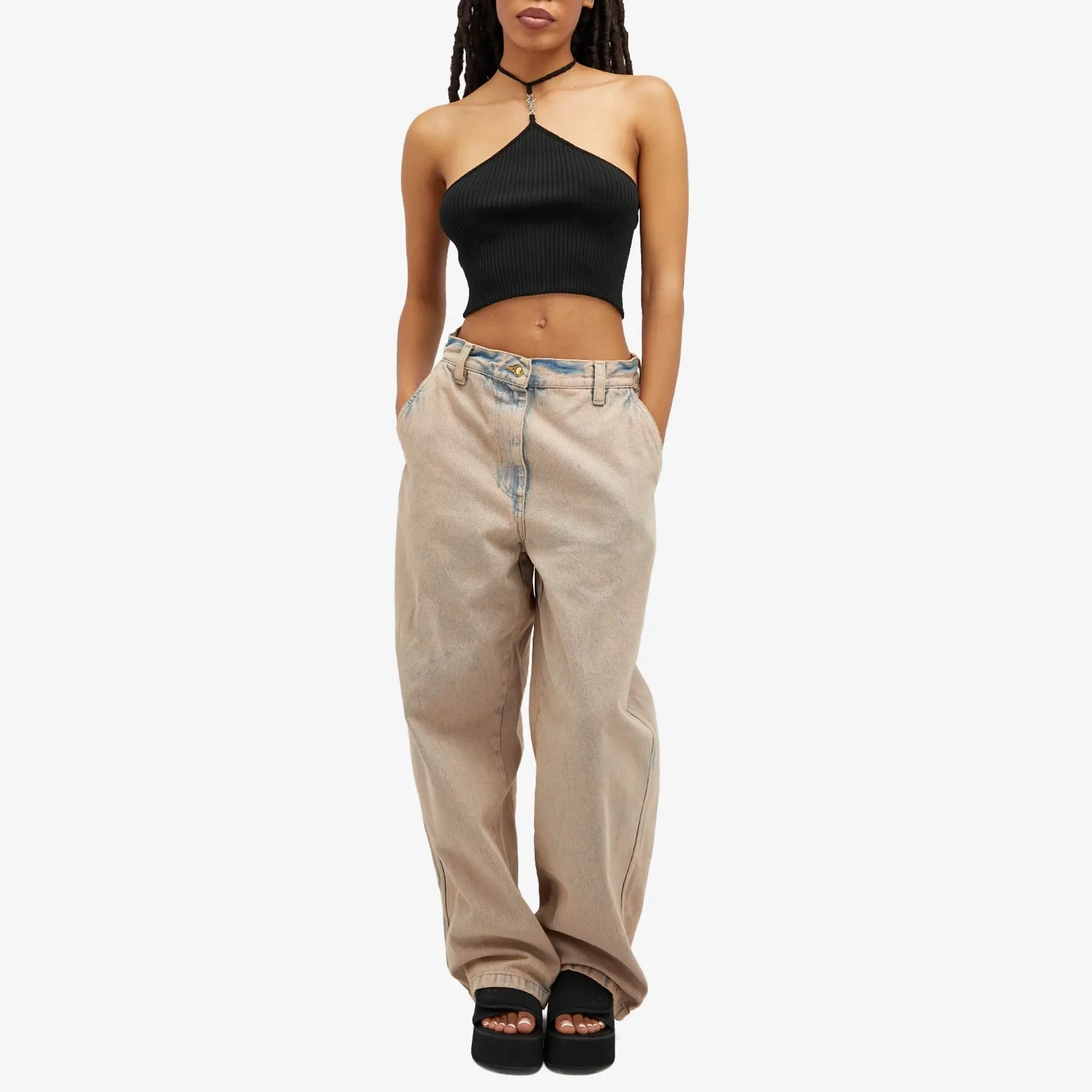 AMIRI Women's Stacked Halter Top Black