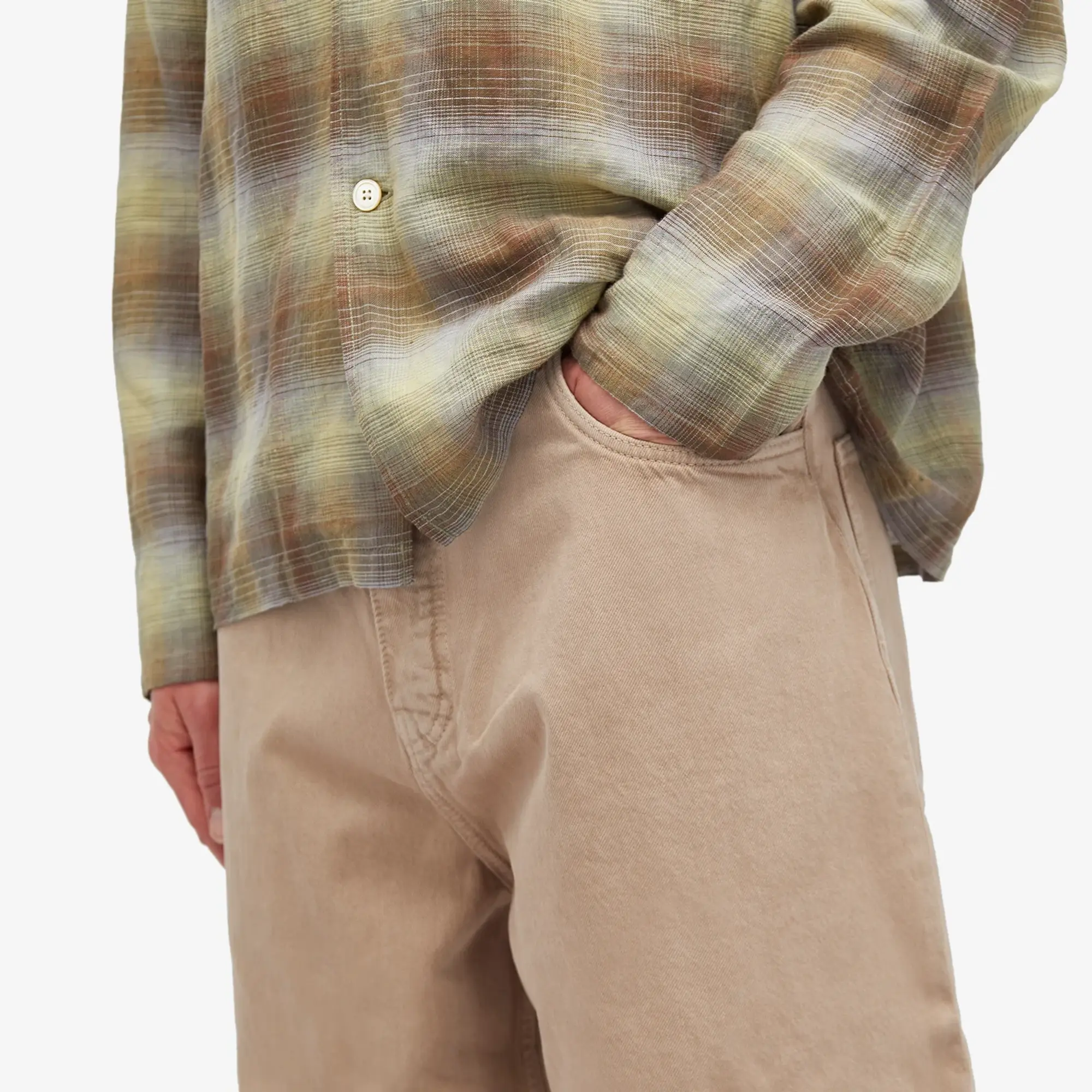 Studio Nicholson Men's Paolo Denim Volume Pants Fawn
