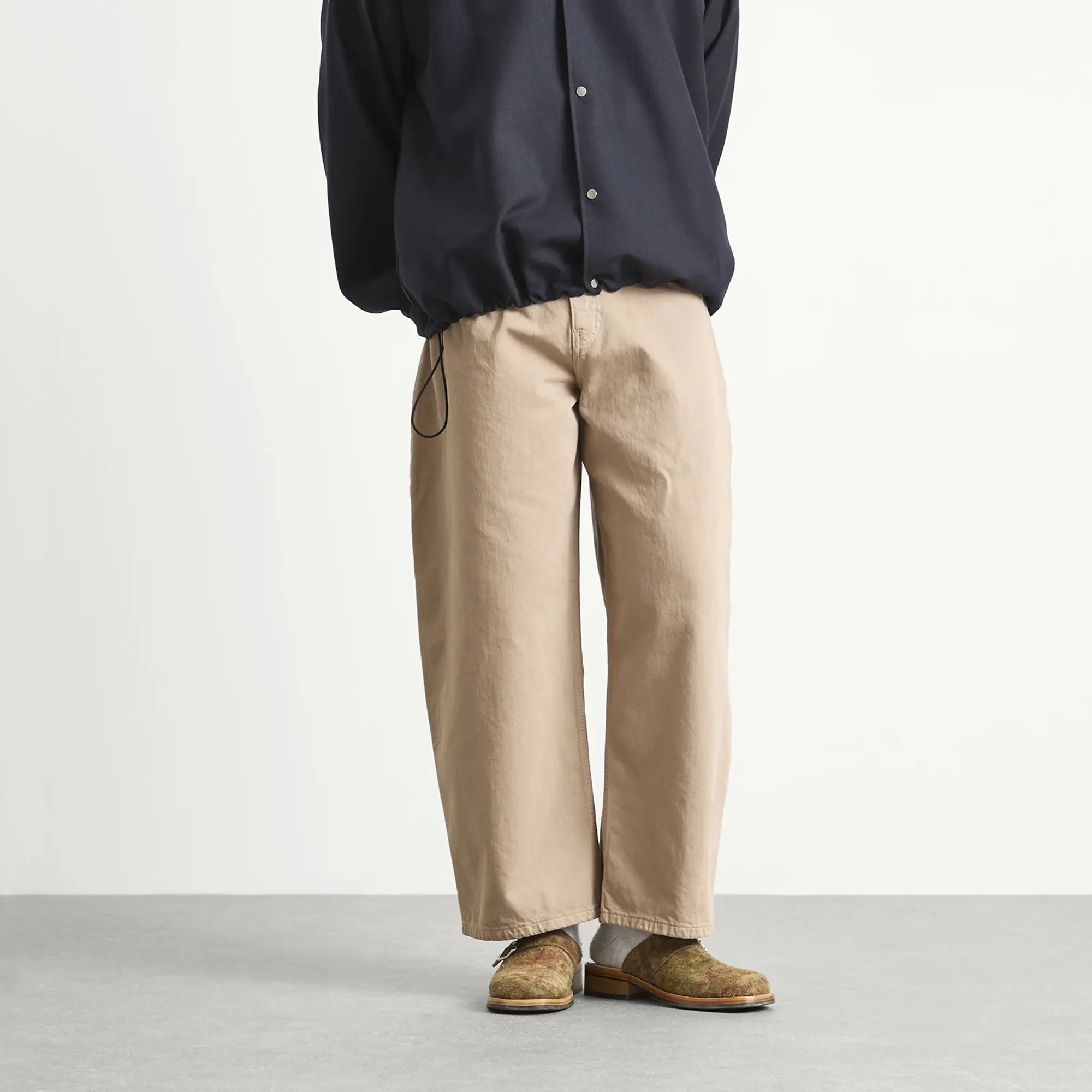 Studio Nicholson Men's Paolo Denim Volume Pants Fawn