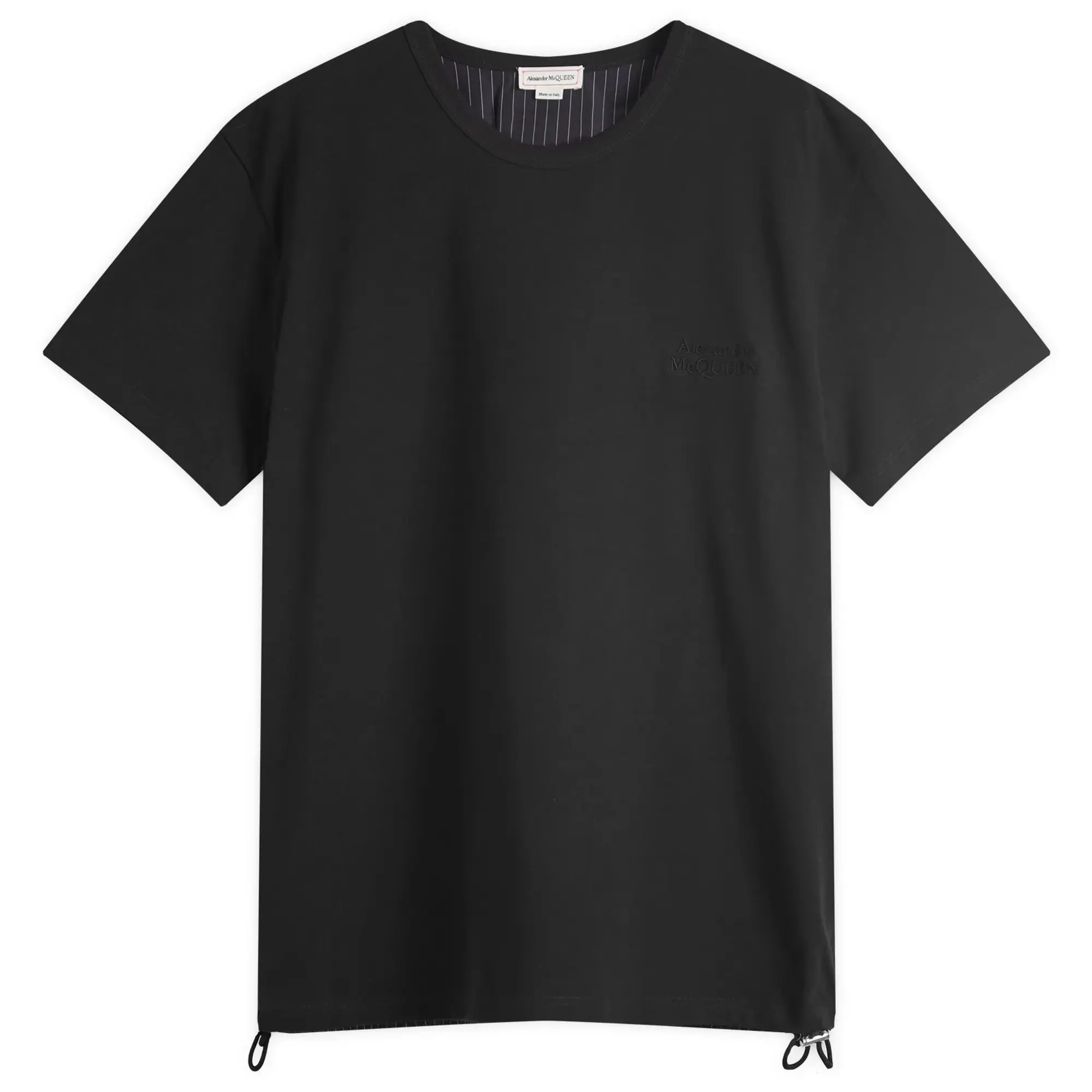 Alexander McQueen Men's Pinstripe Back Hybrid T-Shirt Black
