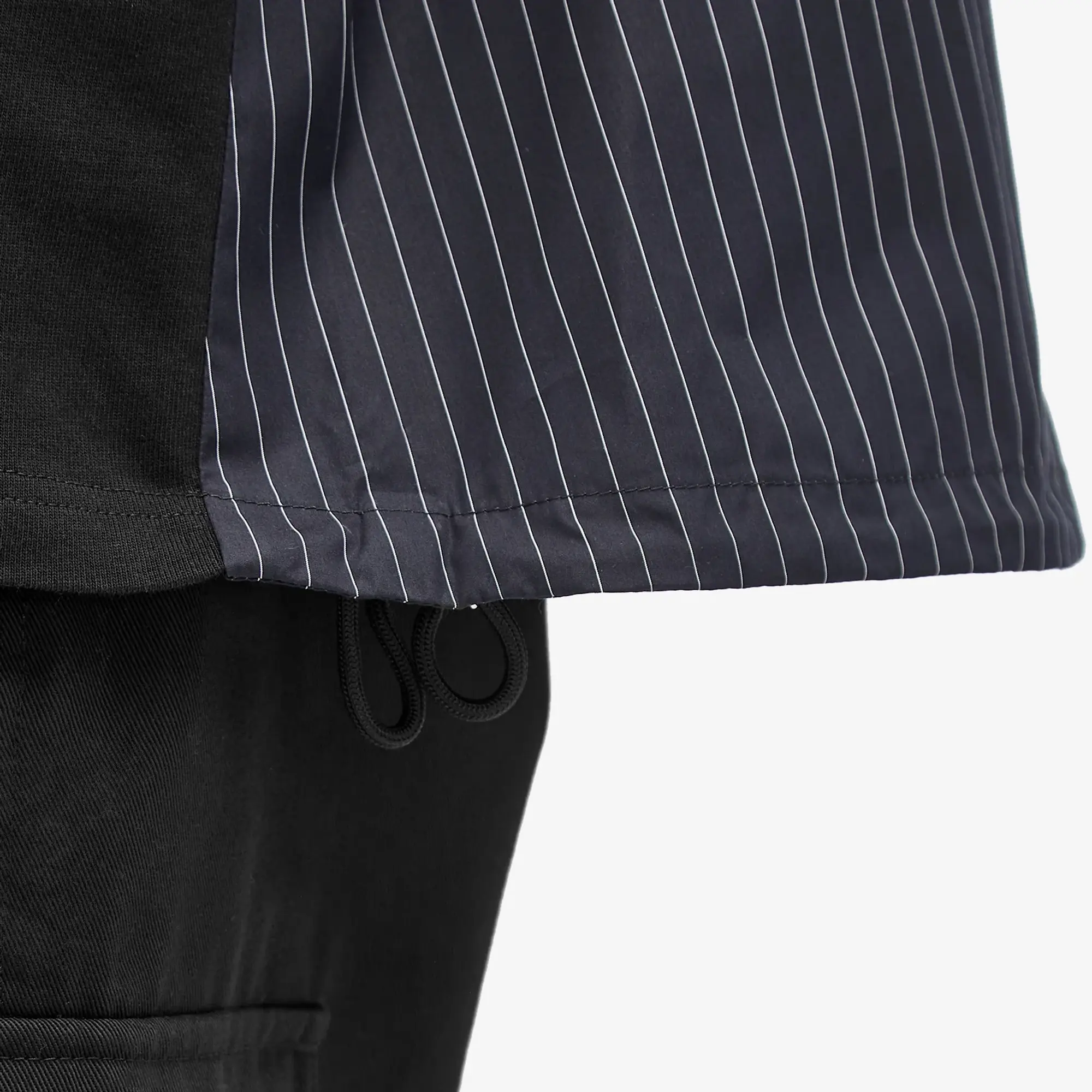 Alexander McQueen Men's Pinstripe Back Hybrid T-Shirt Black