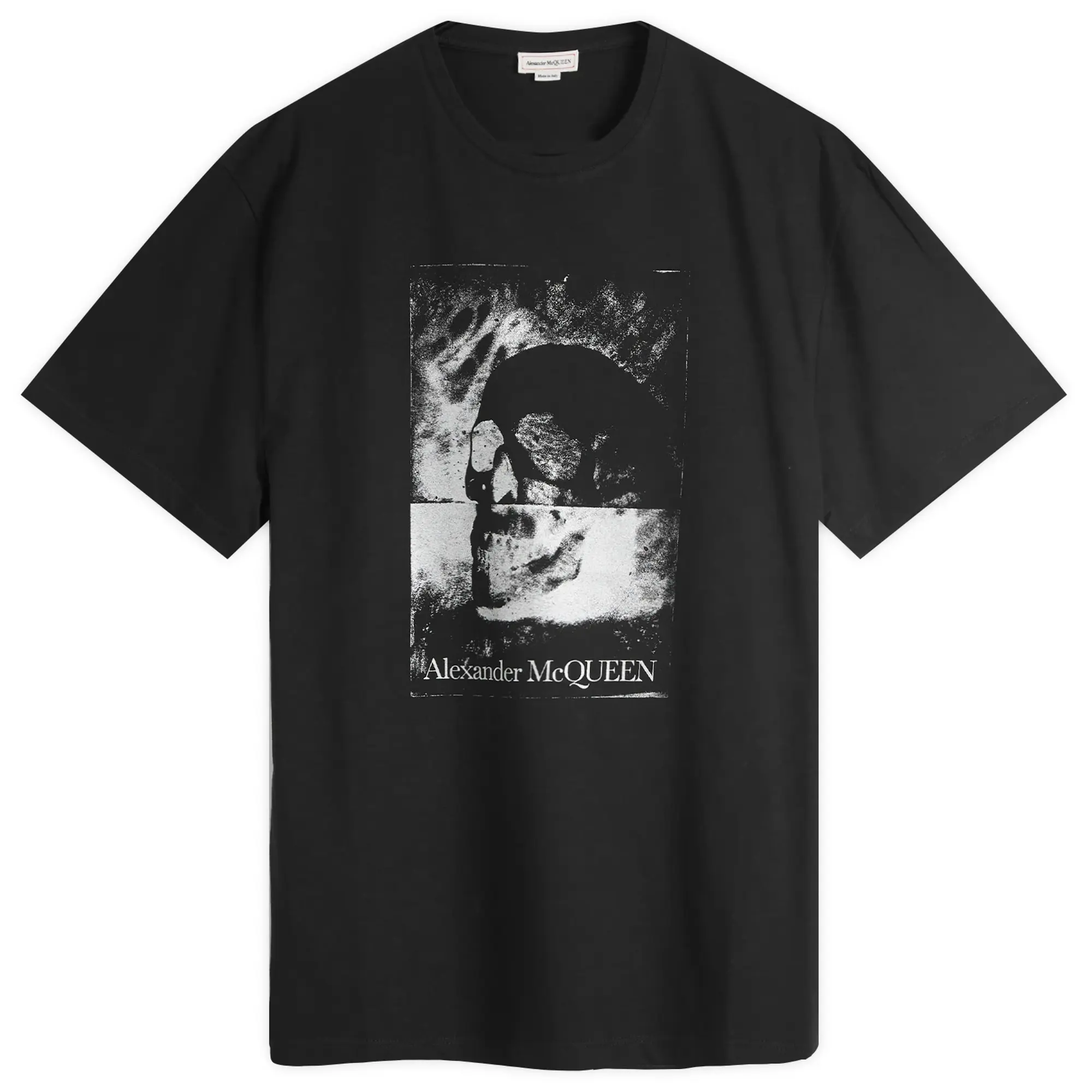 Alexander McQueen Men's Silver Skull Print T-Shirt Black / Silver