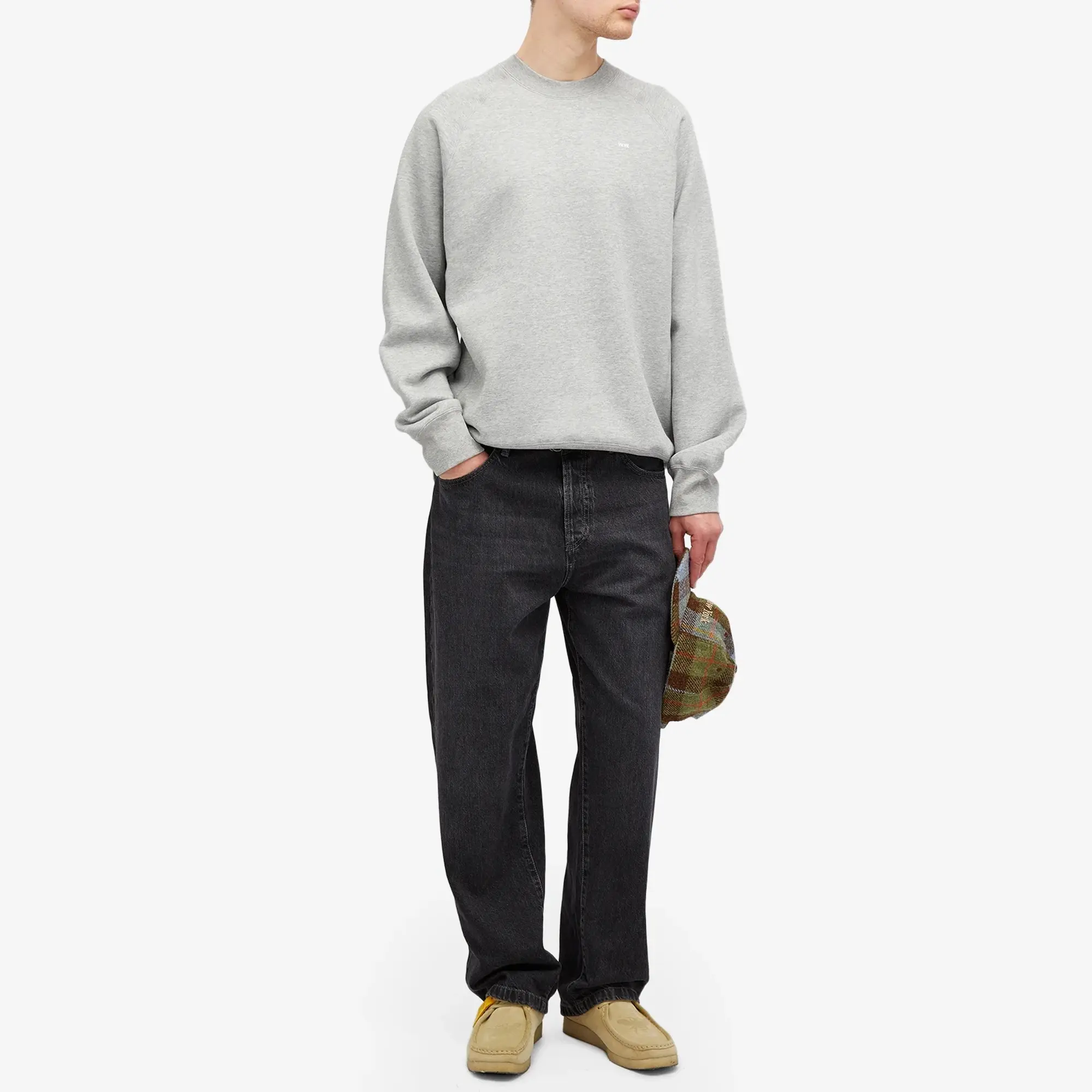 Wood Wood Men's Hester Classic Crew Sweatshirt Grey Melange