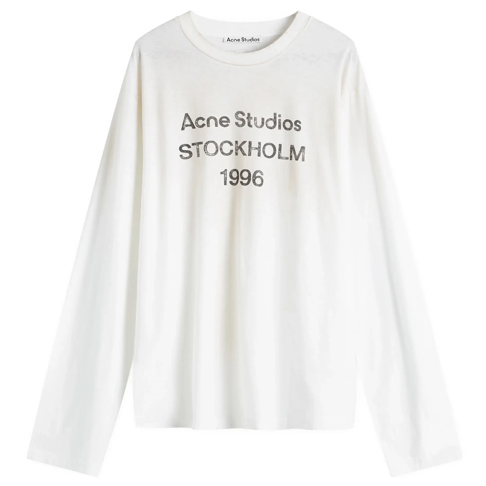 Acne Studios Men's Edden 1996 Logo Long Sleeve T-Shirt Dusty White
