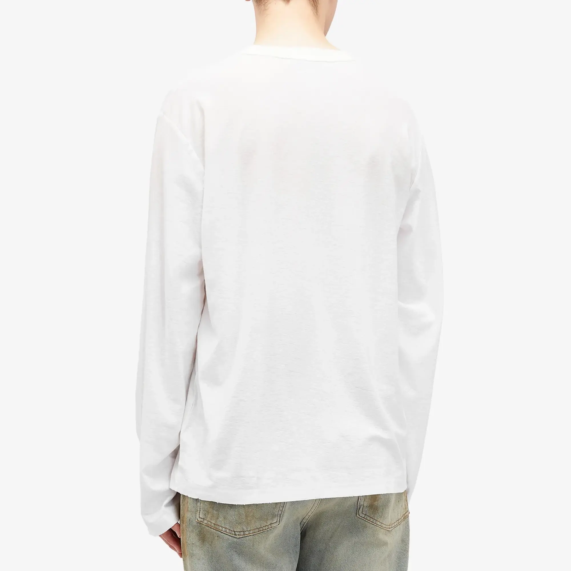 Acne Studios Men's Edden 1996 Logo Long Sleeve T-Shirt Dusty White