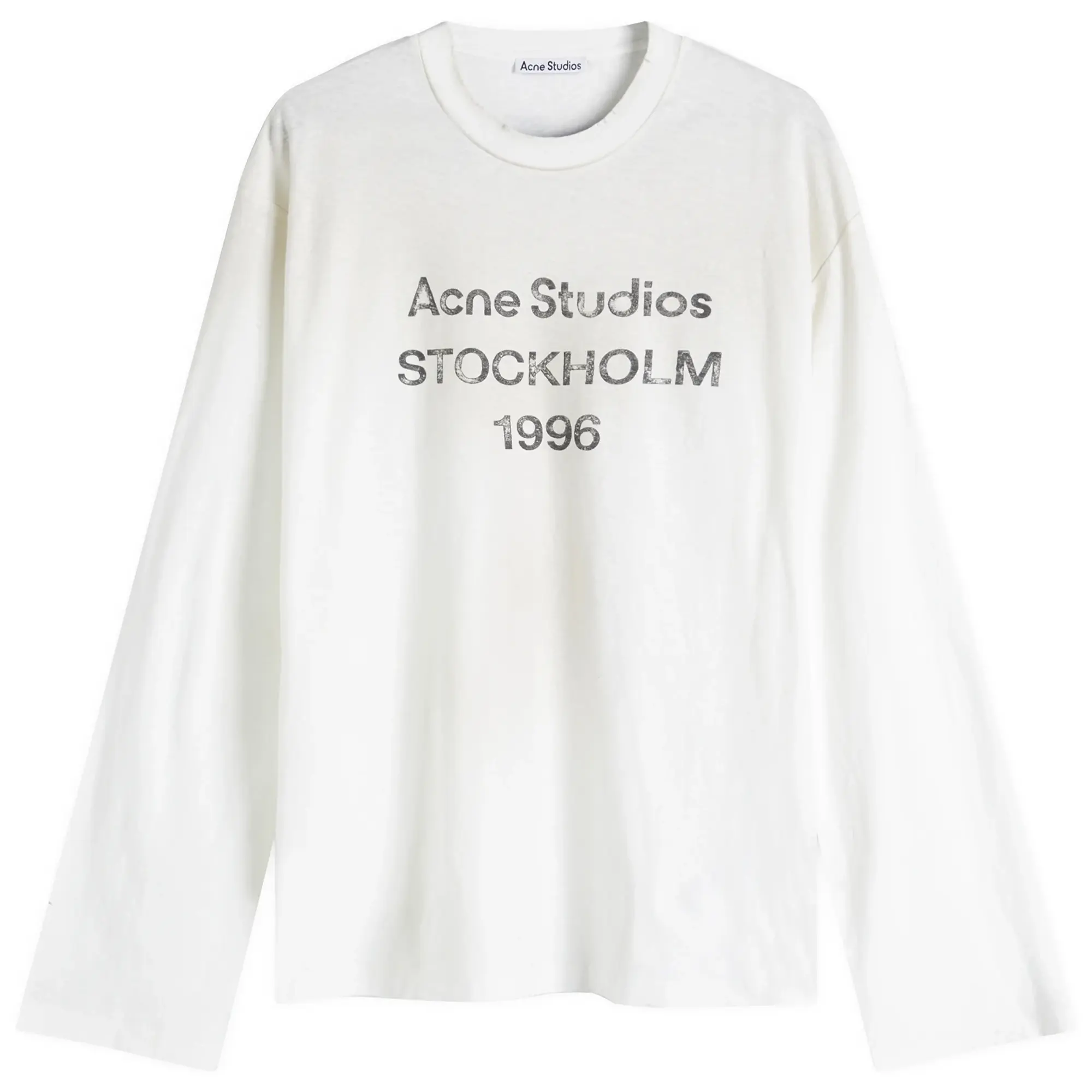 Acne Studios Men's Edden 1996 Logo Long Sleeve T-Shirt Dusty White