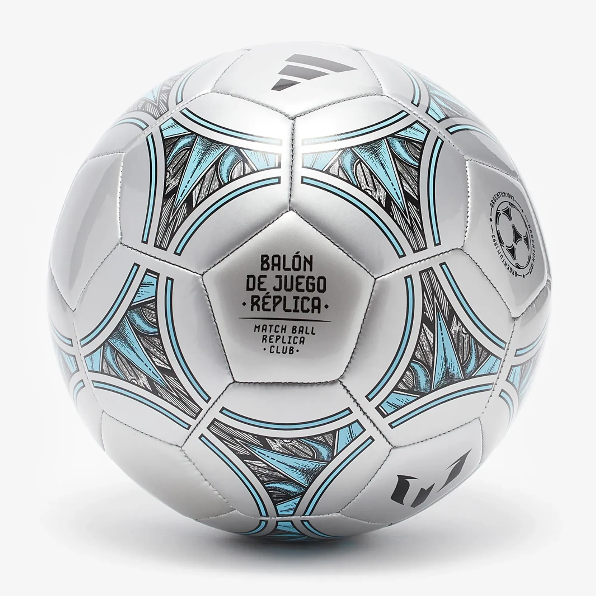 adidas Messi Club Football Metallic Silver Core Black Bliss blue