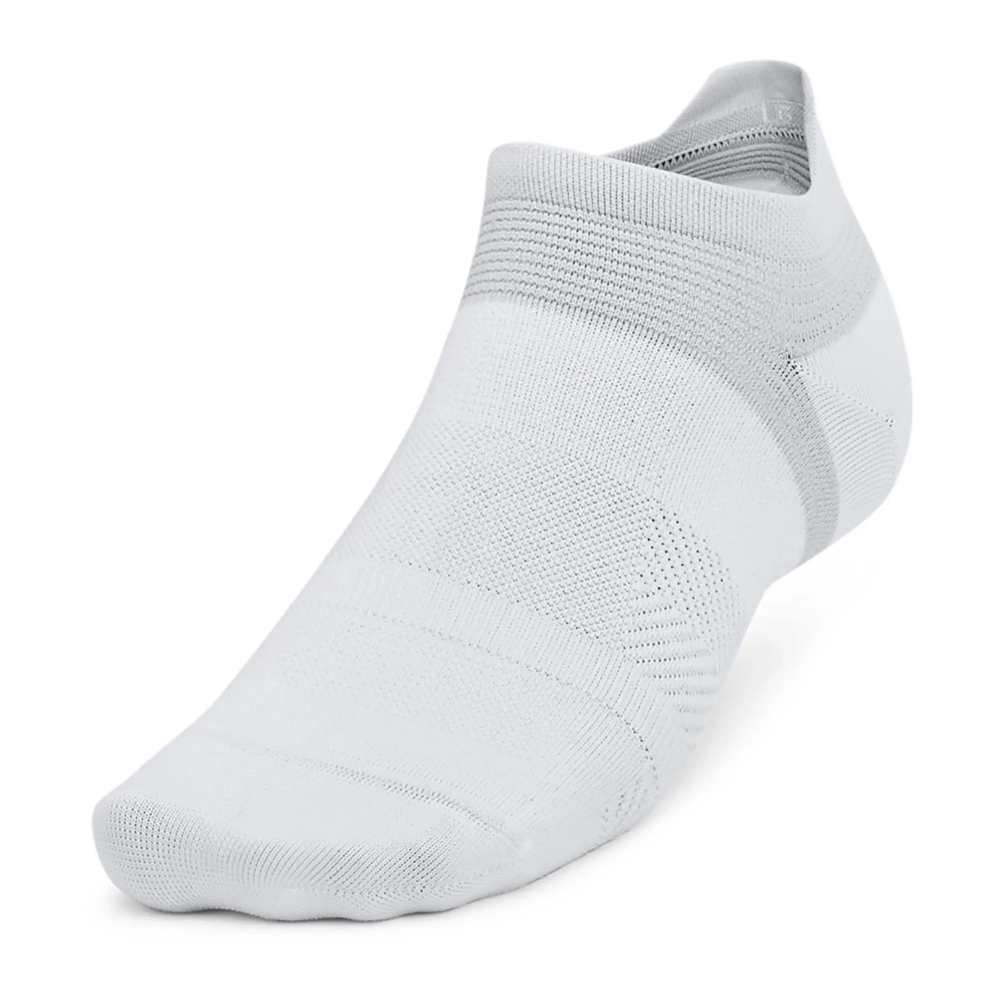 Unisex  Under Armour  ArmourDry® Run Lite 3-Pack No Show Tab Socks White / White / Reflective S