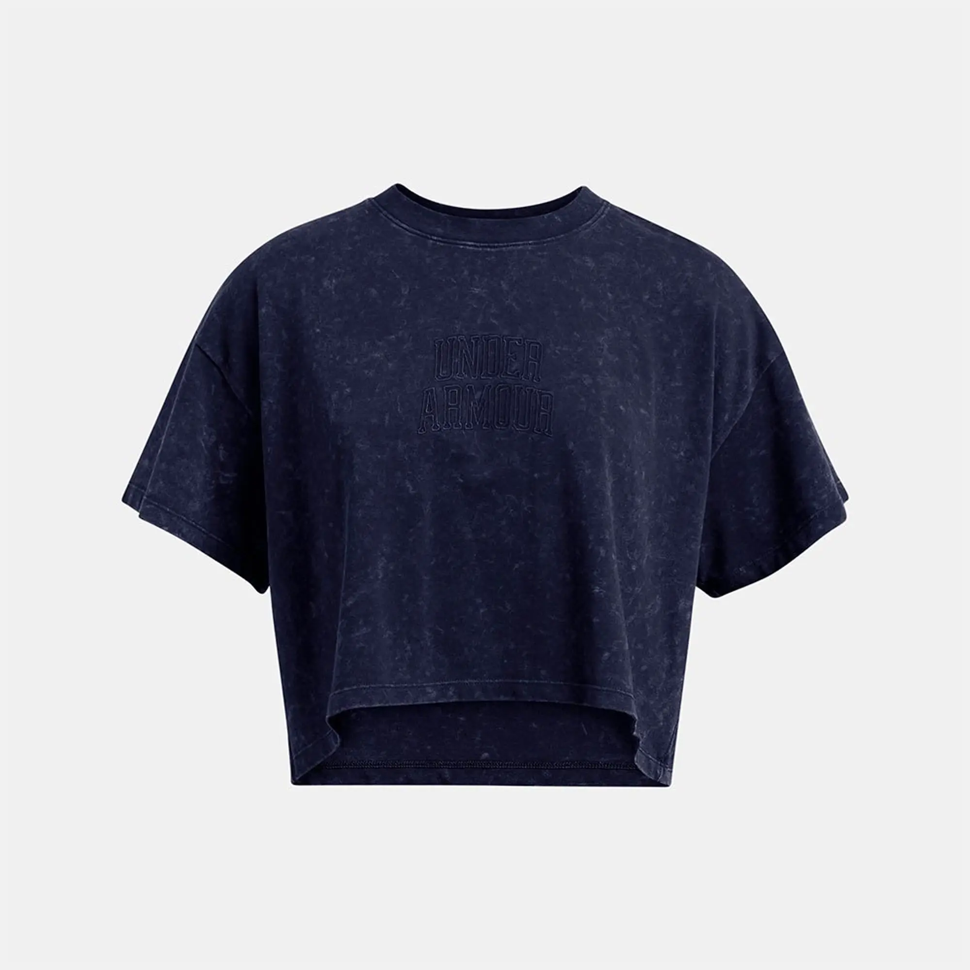 Women's  Under Armour  Varsity Crop Heavyweight Short Sleeve Midnight Navy / Midnight Navy M
