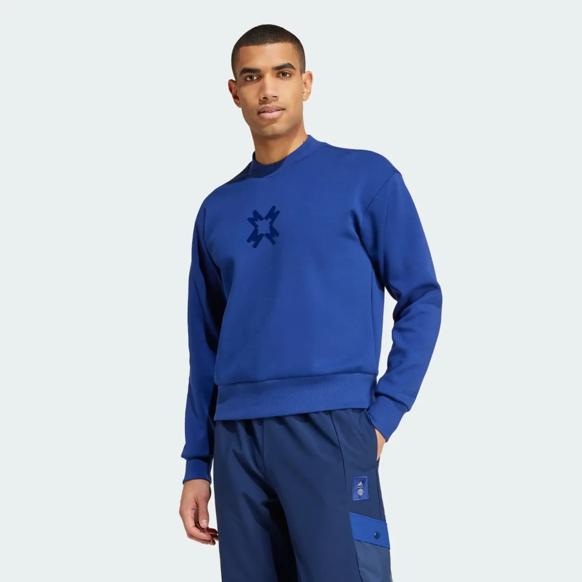 adidas Men Manchester United Seasonal Doubleknit Crew Sweats