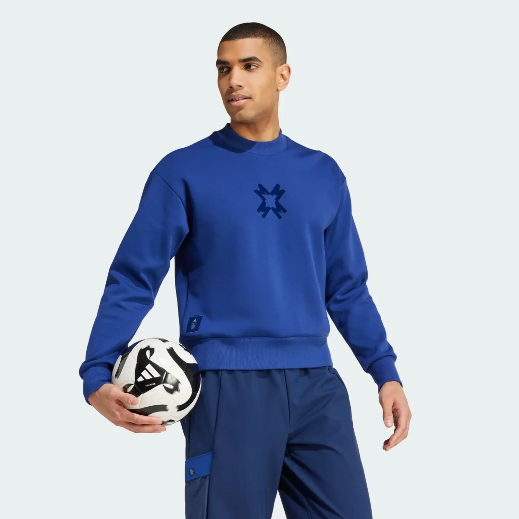adidas Men Manchester United Seasonal Doubleknit Crew Sweats