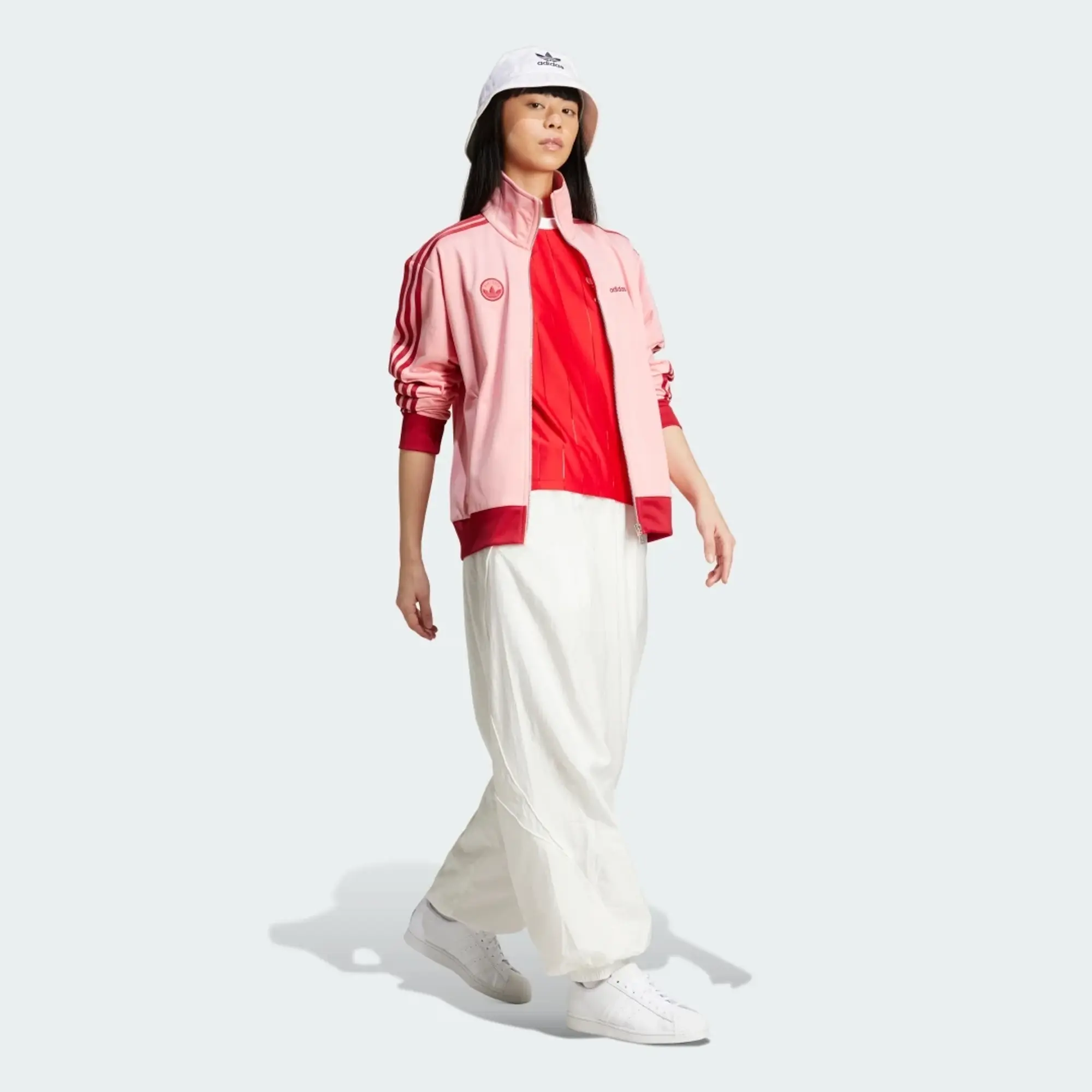 Adidas Originals Firebird Badge Track Top In Pink