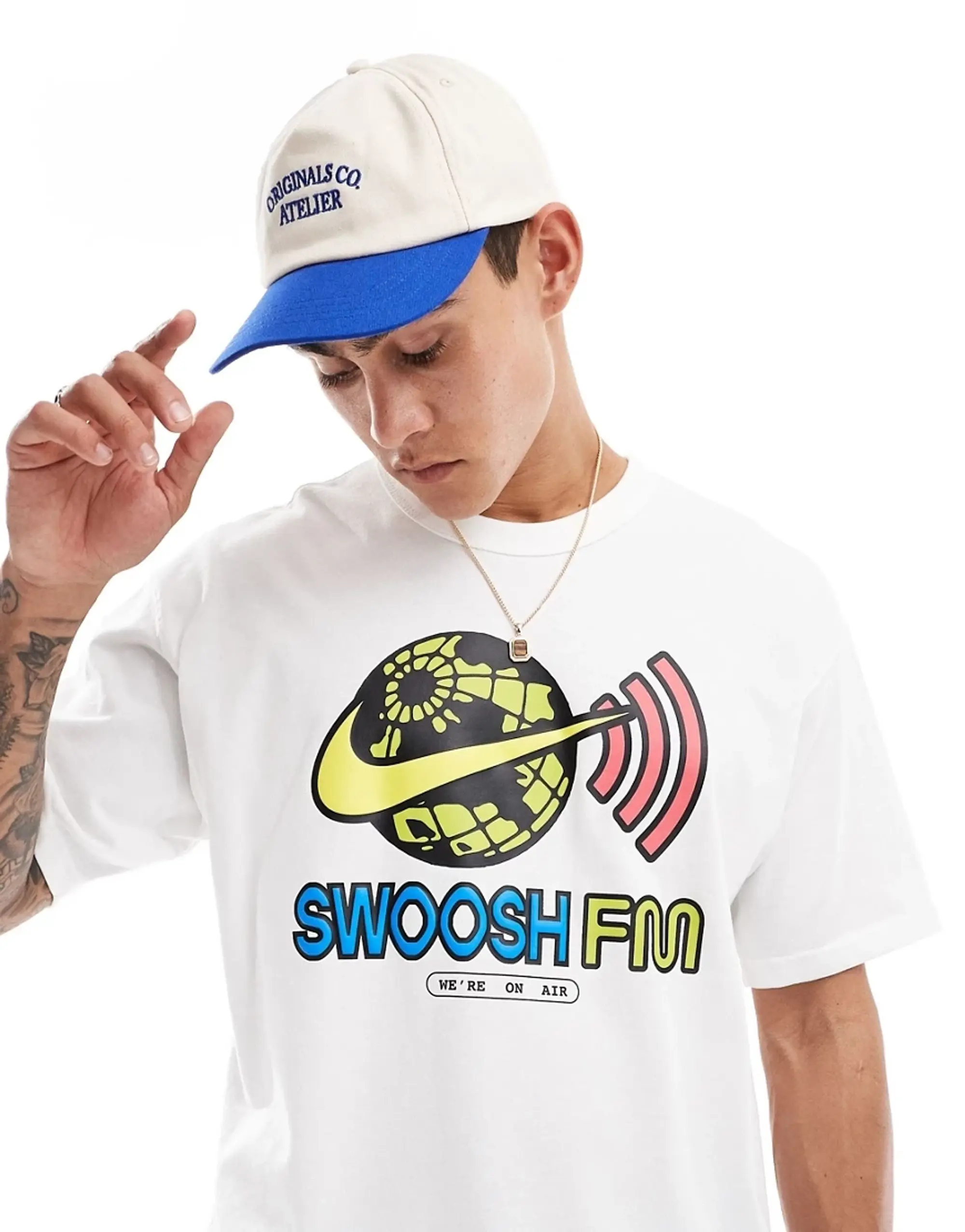 Nike Swoosh FM HBR Max90 T-Shirt - White - Size XL - White