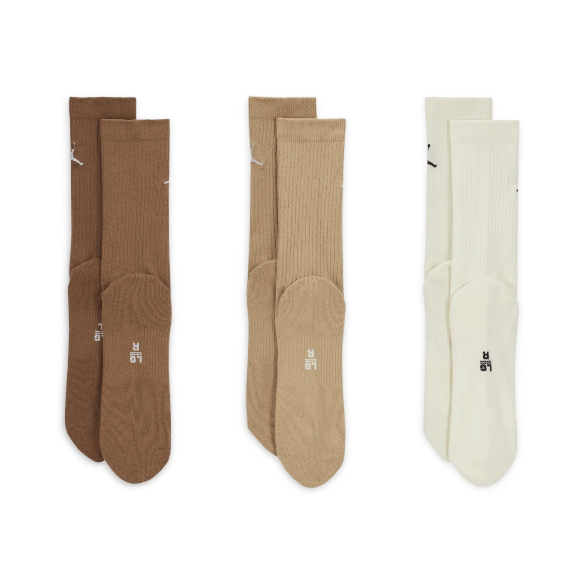 Nike Jordan Jordan Everyday Cushioned Ankle 3 Pack Unisex Socks - Brown
