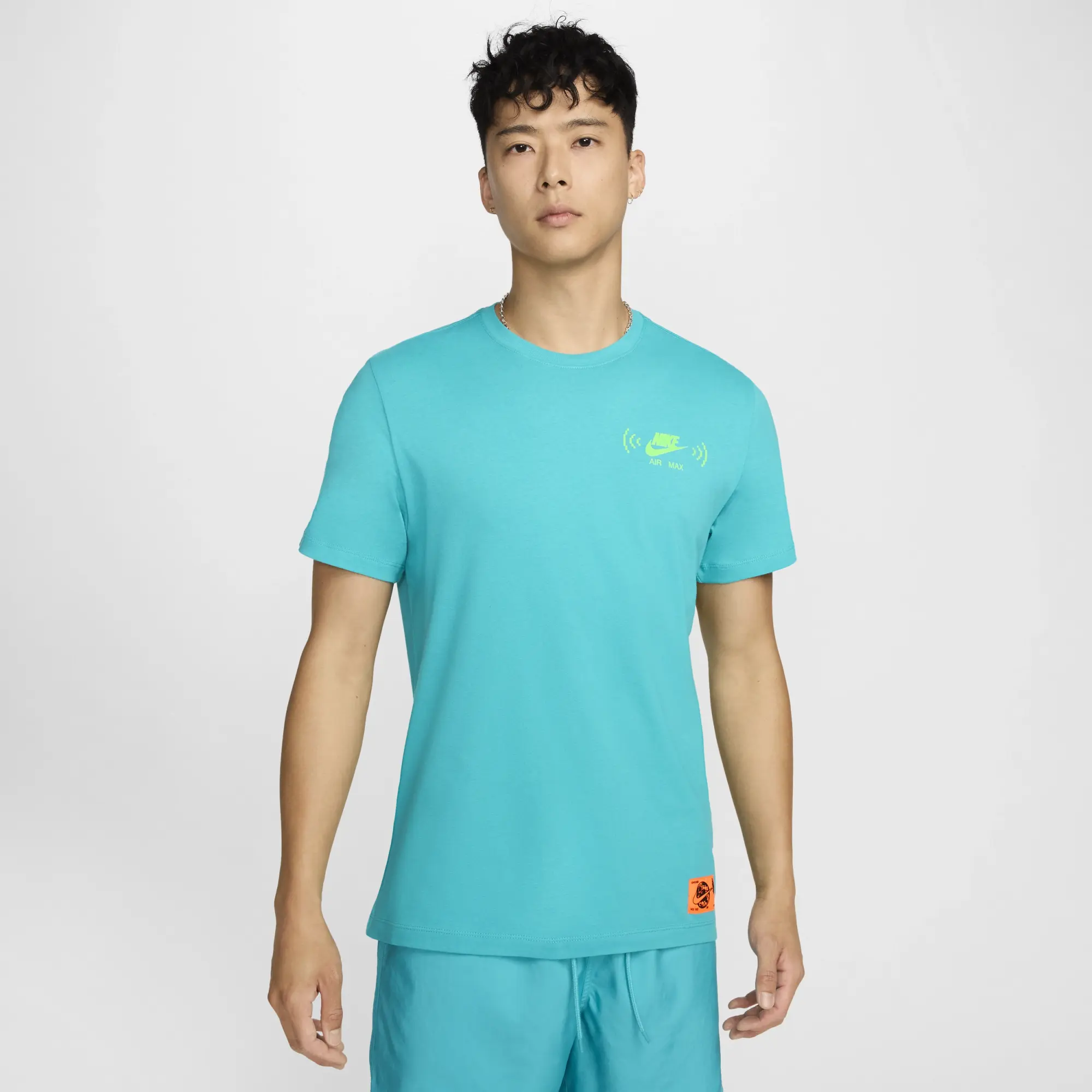 Nike Swoosh Fm Graphic Backprint T-Shirt In Teal-Blue