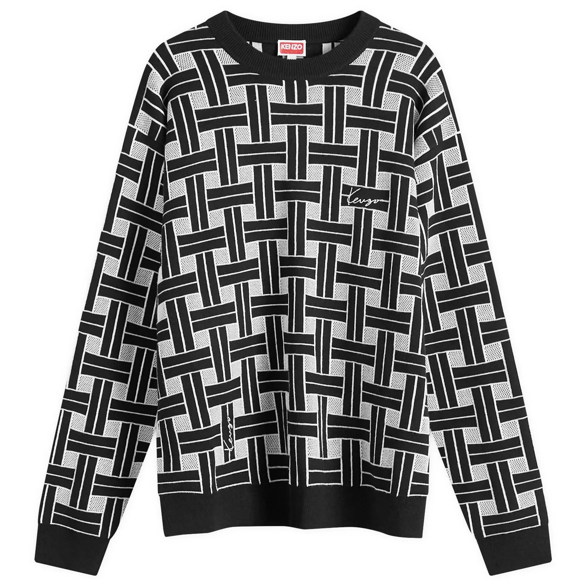 Kenzo Men's Weave Knit Crew Black