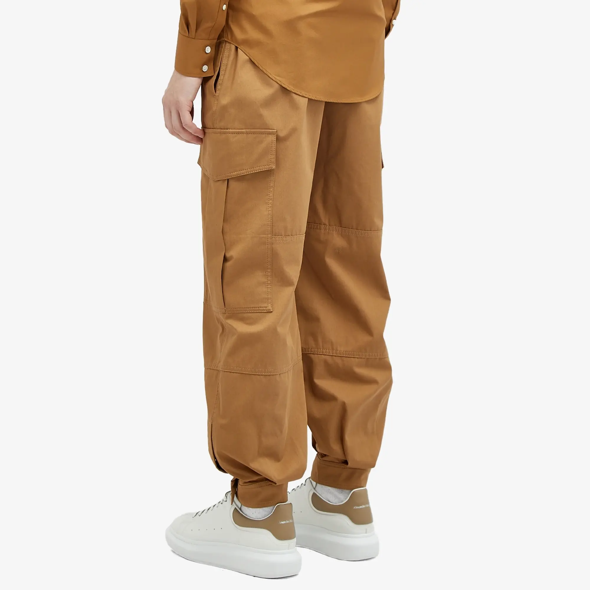 Alexander McQueen Men's Military Cargo Trousers Rich Camel