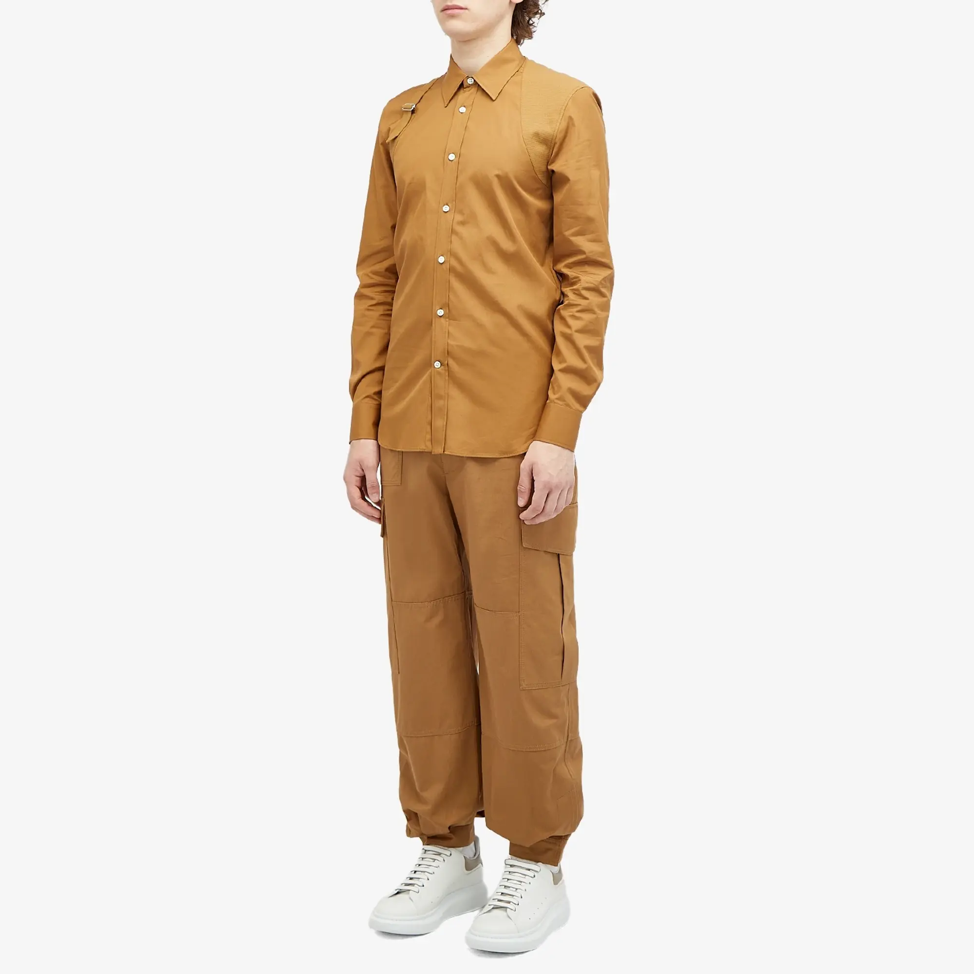 Alexander McQueen Men's Military Cargo Trousers Rich Camel