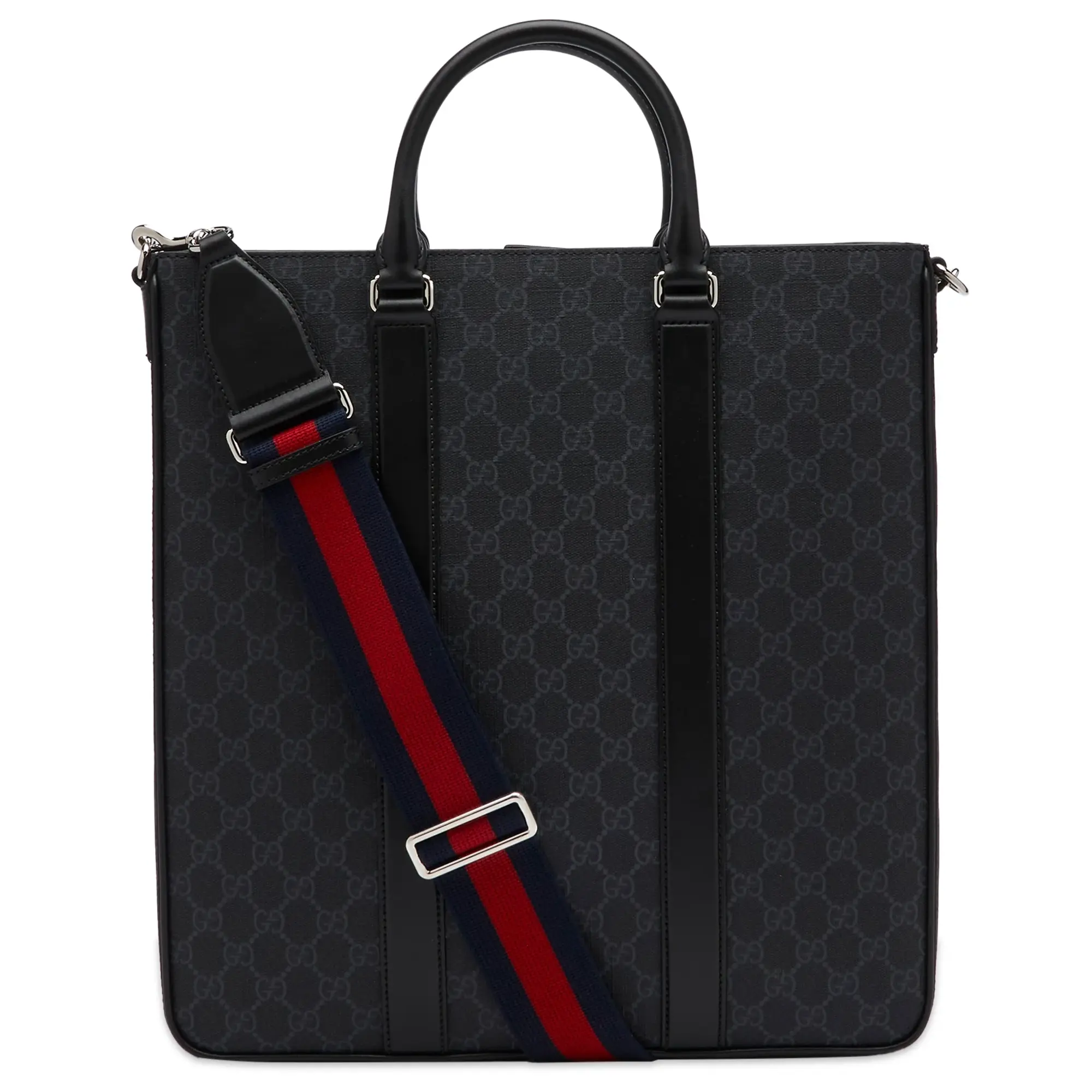 Gucci Men's GG Leather Tote Bag Black