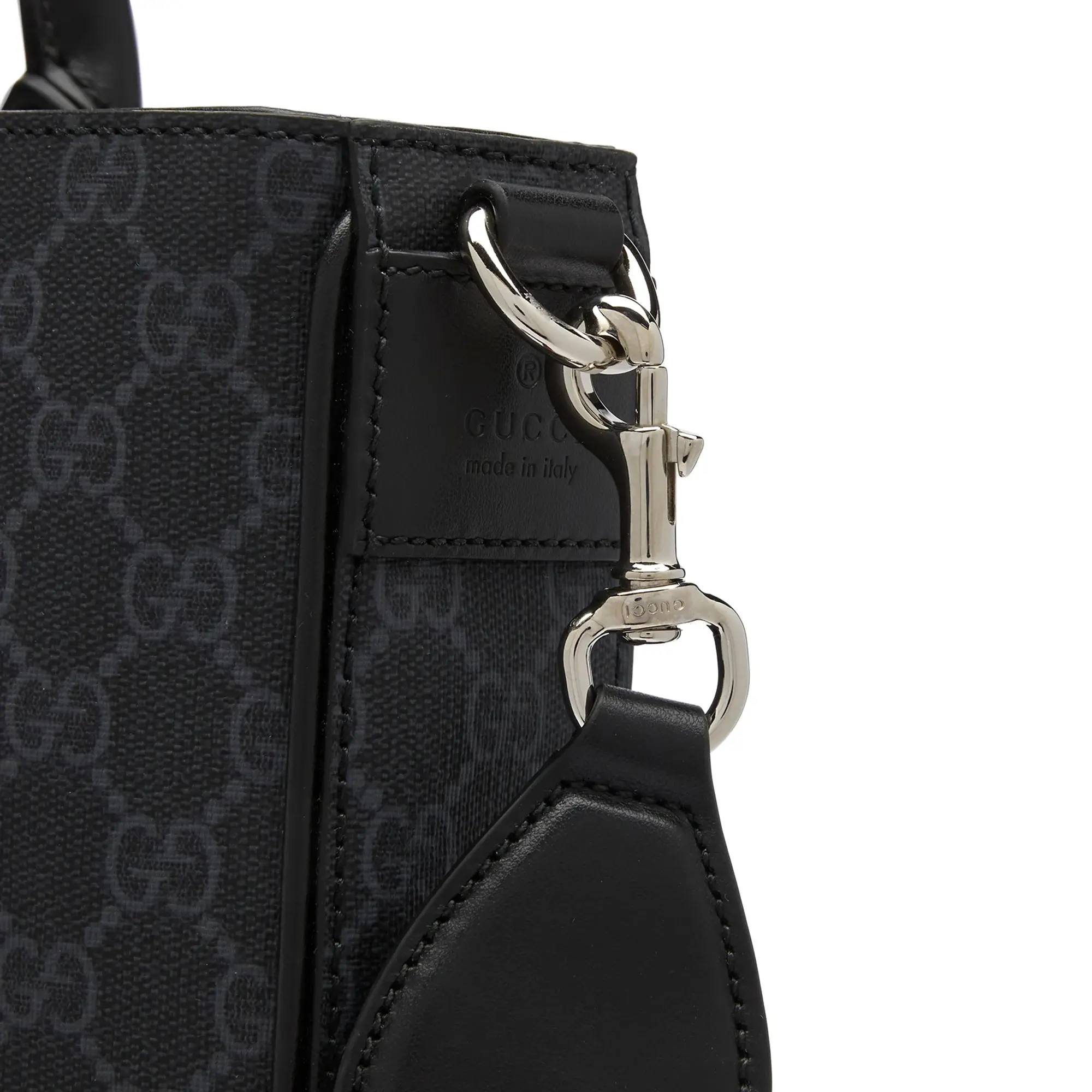 Gucci Men's GG Leather Tote Bag Black