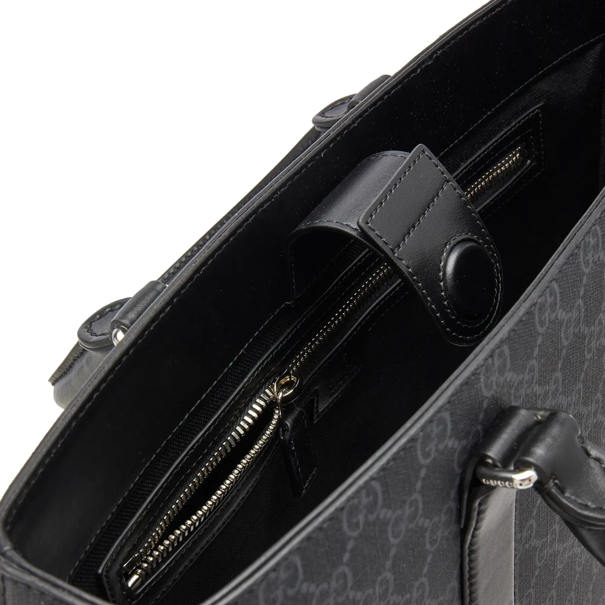 Gucci Men's GG Leather Tote Bag Black
