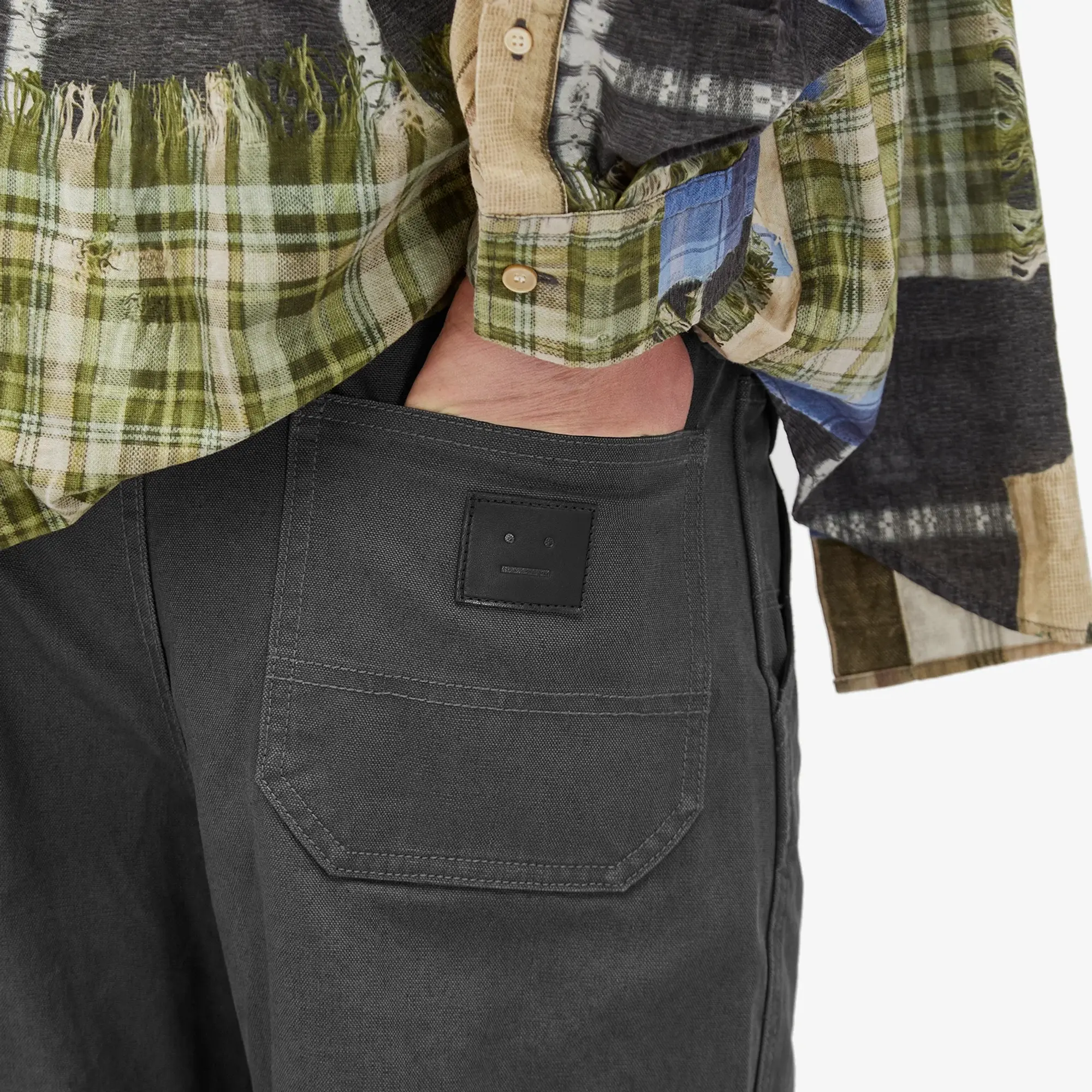 Acne Studios Men's Palma Canvas Face Trousers Dark Grey