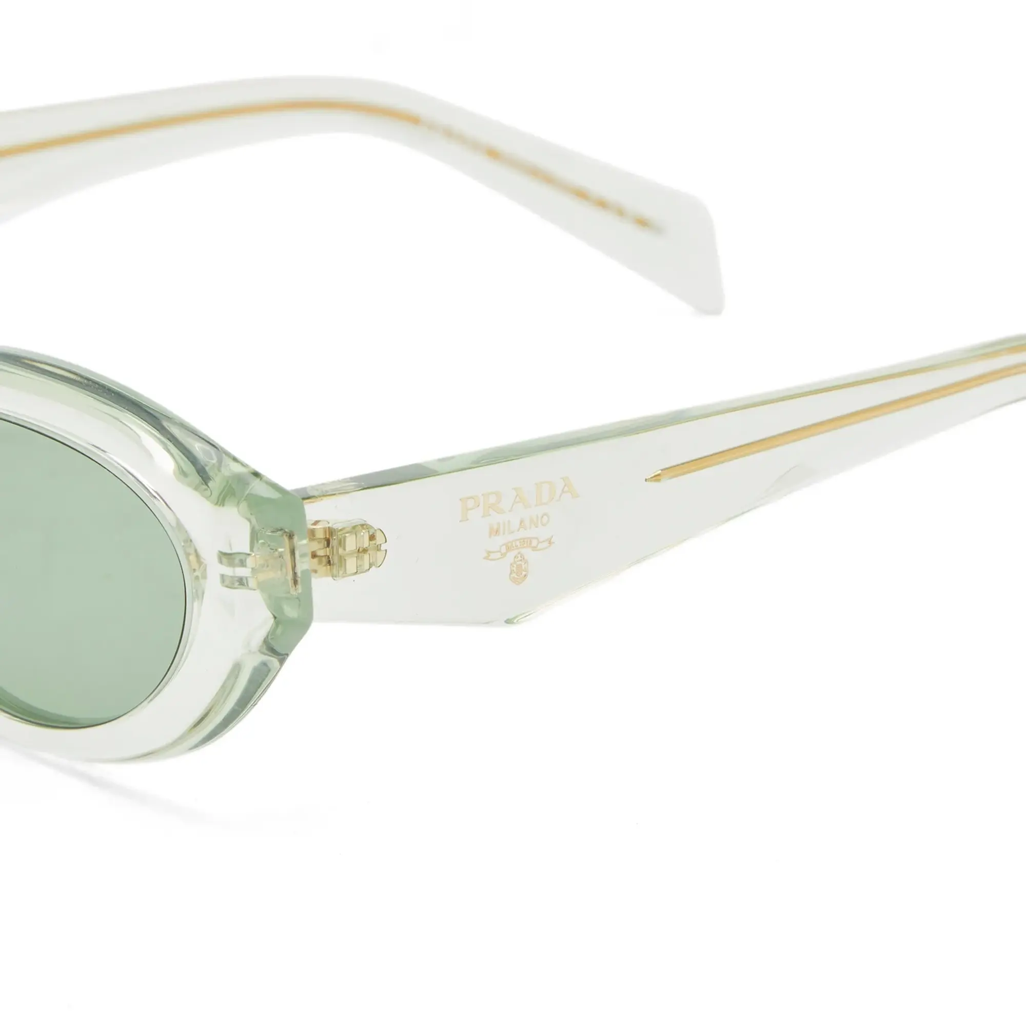 Prada Eyewear Women's 26ZS Sunglasses Transparent Mint/Green