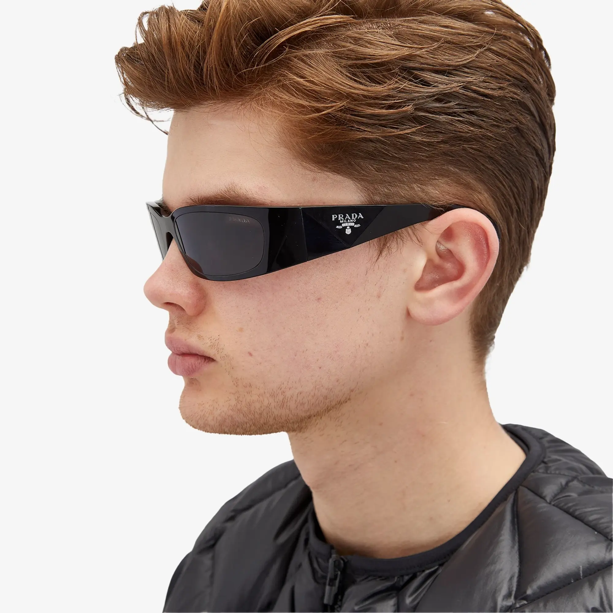 Prada Eyewear Men's A19S Sunglasses Black/Dark Grey