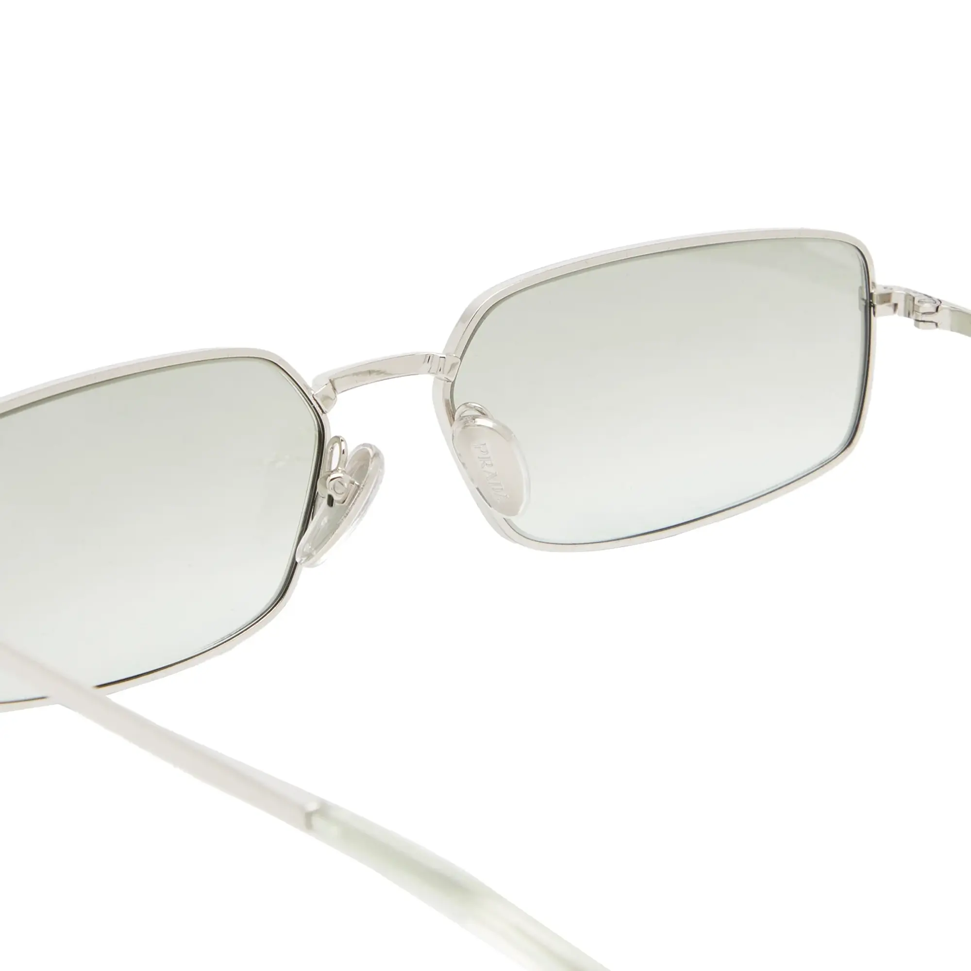 Prada Eyewear Women's A60S Sunglasses Silver/Light Green Silver Gradient
