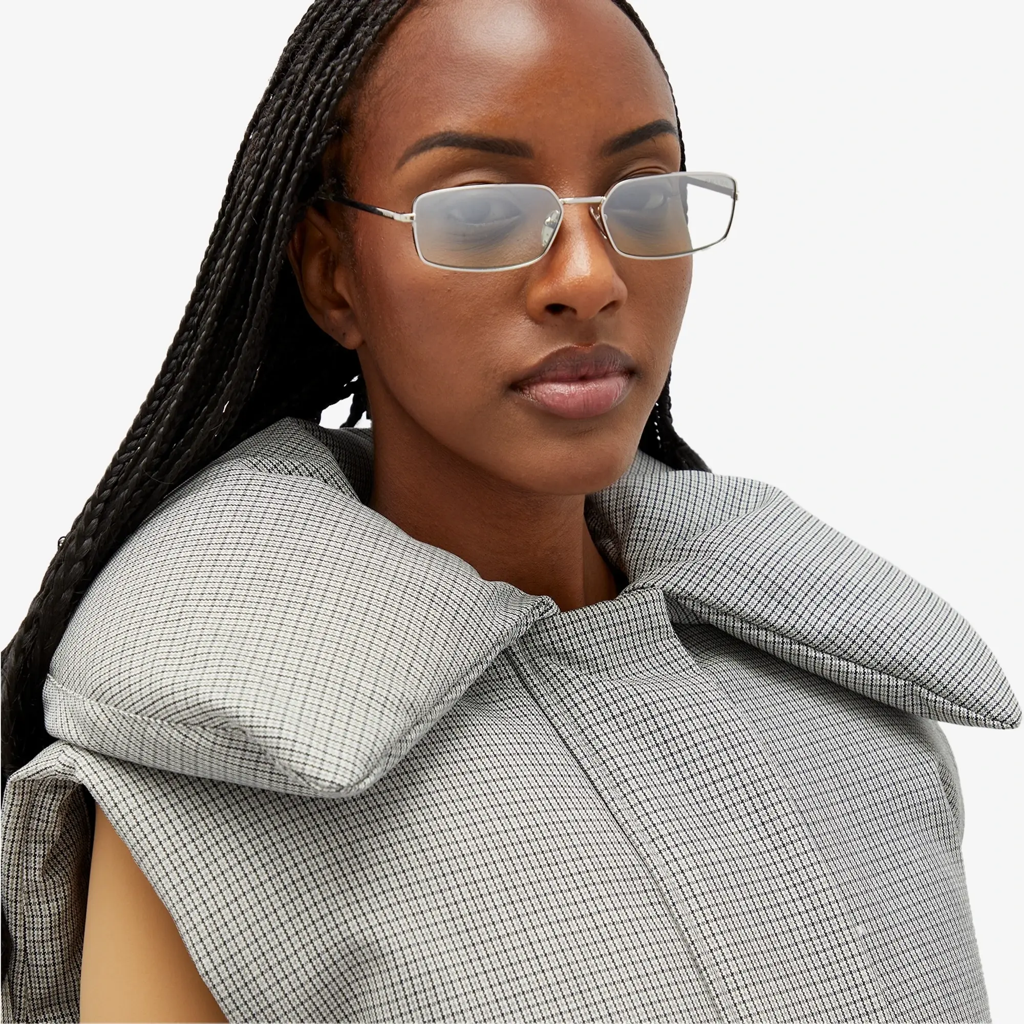 Prada Eyewear Women's A60S Sunglasses Silver/Light Green Silver Gradient