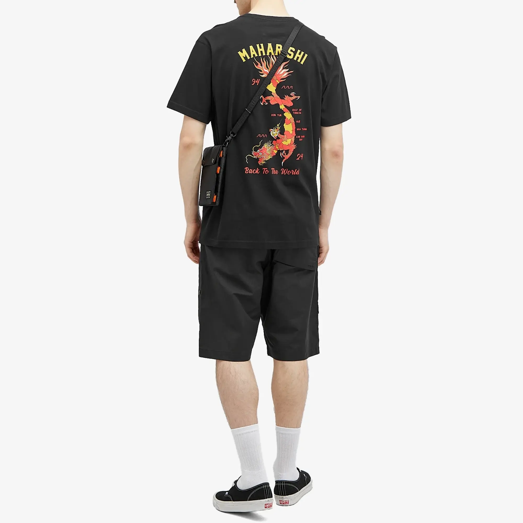 Maharishi Dragon Map T-Shirt - Black