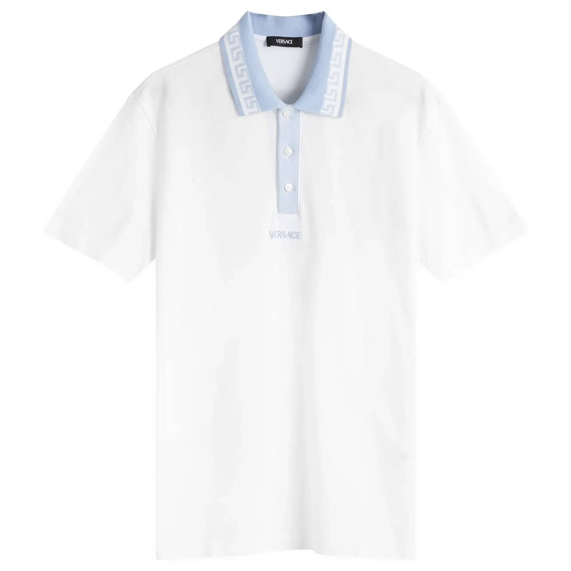 Versace Men's Embroidered Polo Shirt White