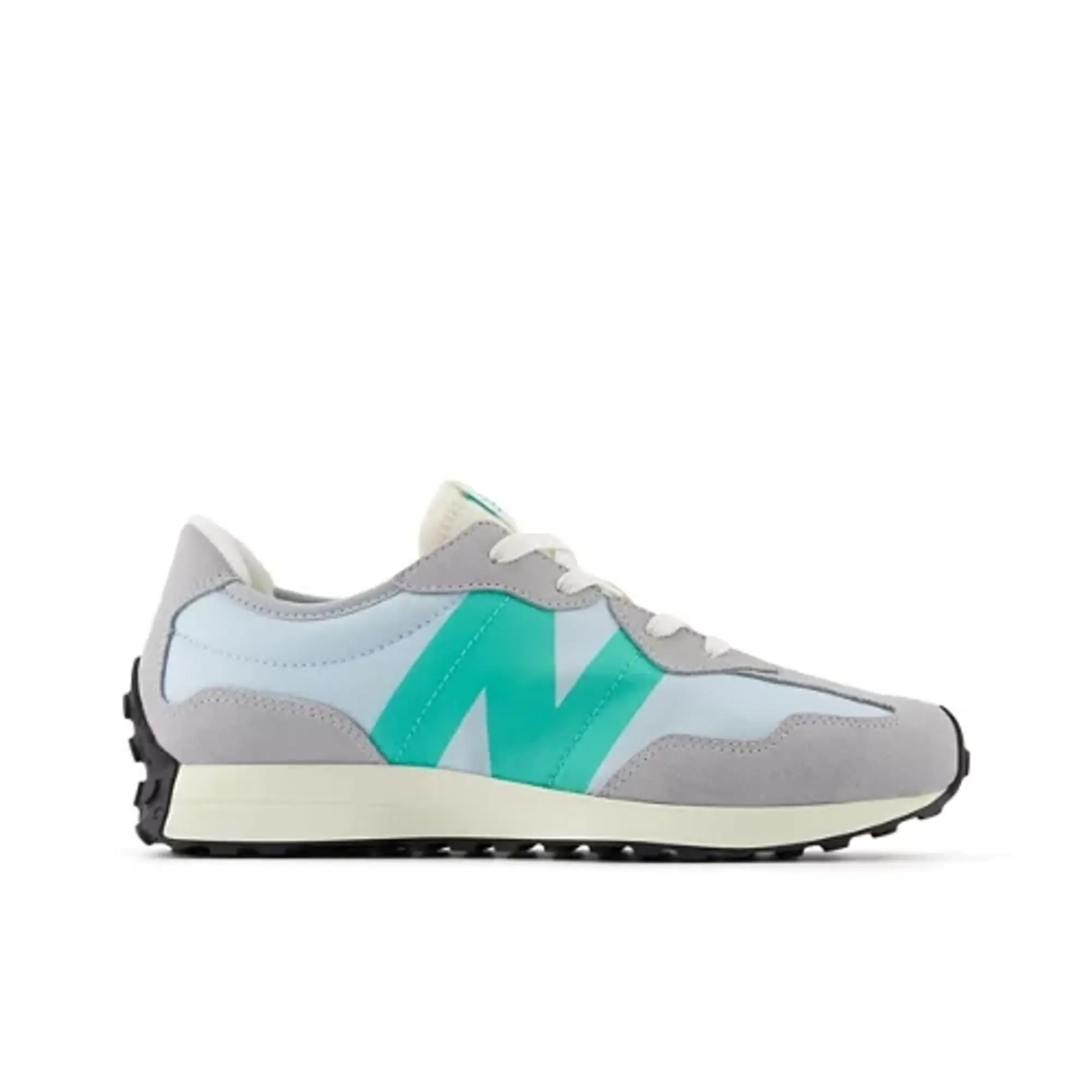 New Balance Kids' 327 in Grey/Green Synthetic