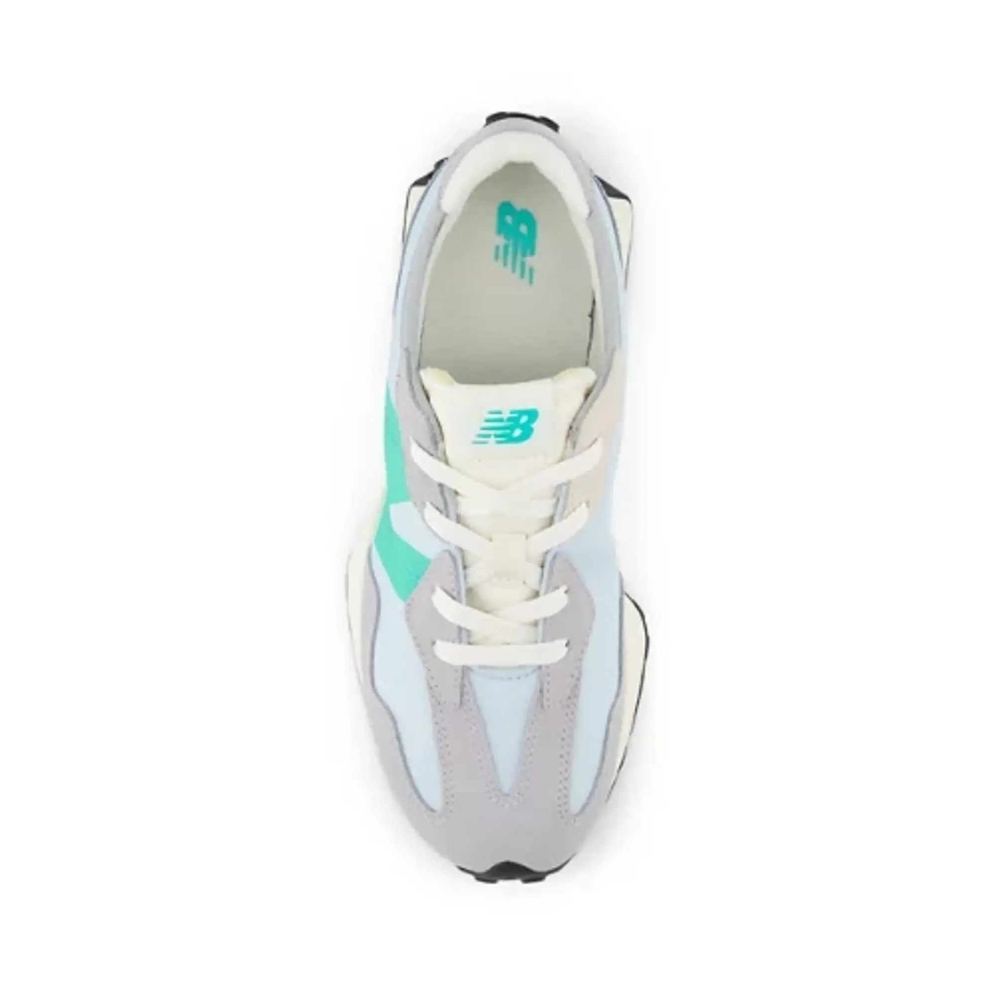 New Balance Kids' 327 in Grey/Green Synthetic