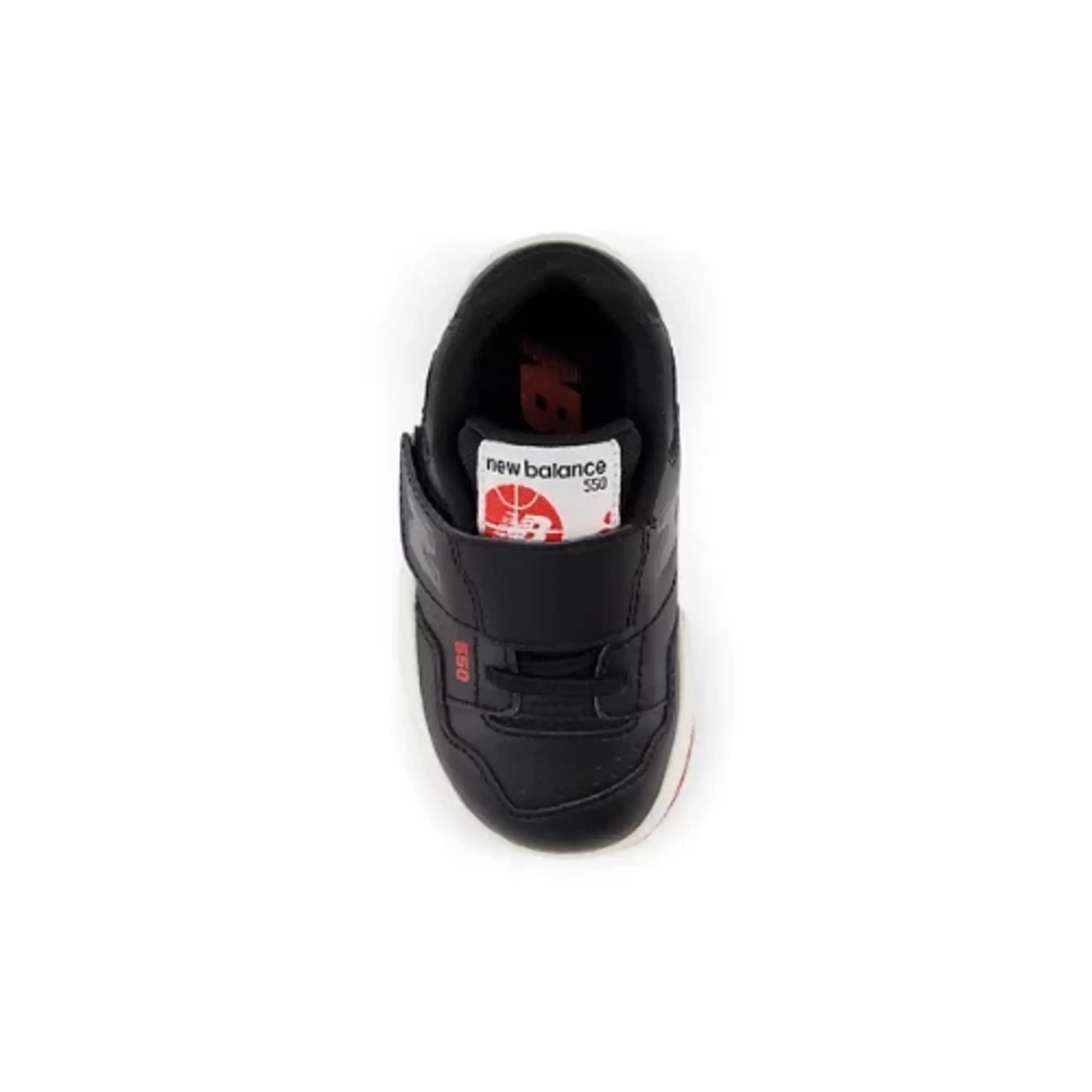 New Balance Infants' 550 HOOK & LOOP in Black/Red Synthetic